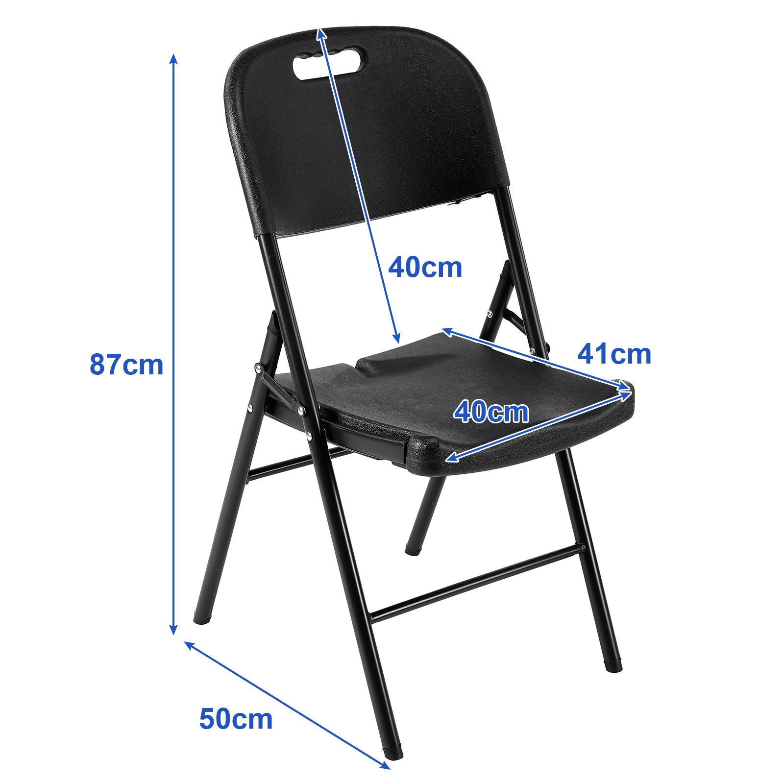 Bardi 8-delige Klapstoelen set zwaar zwart - 200 kg draagvermogen