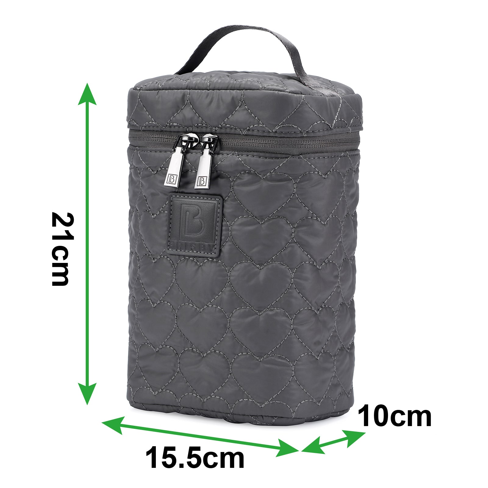 Florence diaper bag 17L grey - shoulder bag, changing bag - hard-wearing - incl. cool bag, changing mat and pram hooks - nylon