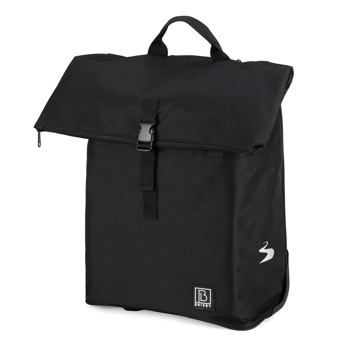 Fietstrolley Tas 2-in-1 Fietstas en Trolley Zwart 18-28L Laptopvak Verstelbare Hendel Bevestigingssysteem - Zwart