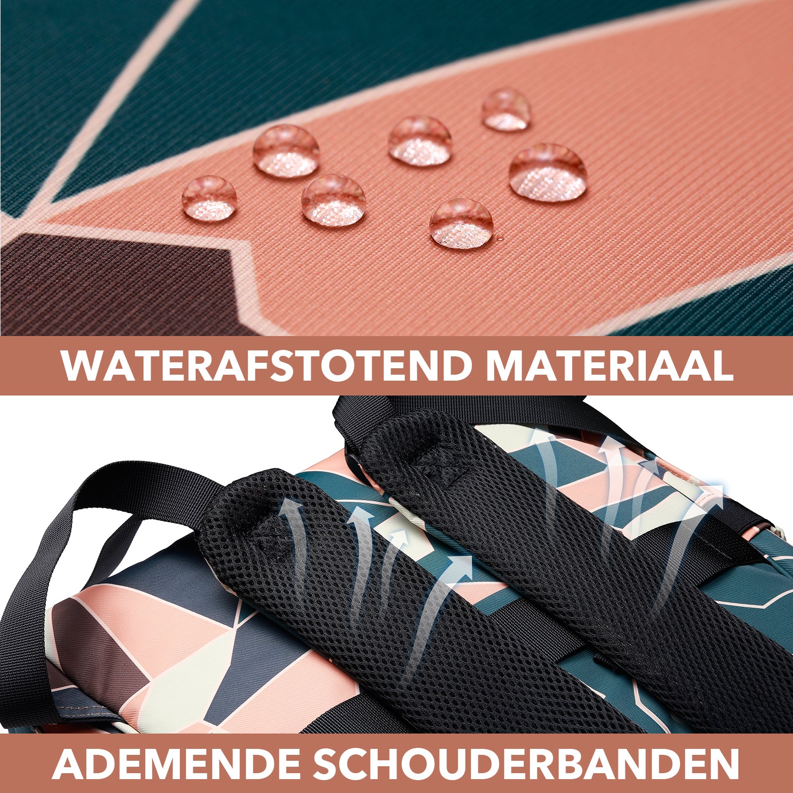 Stayopen luiertas abstract colours - Verzorgingstas - stay-open frame - USB oplaadfunctie - incl. buggymontage en verschoonmat