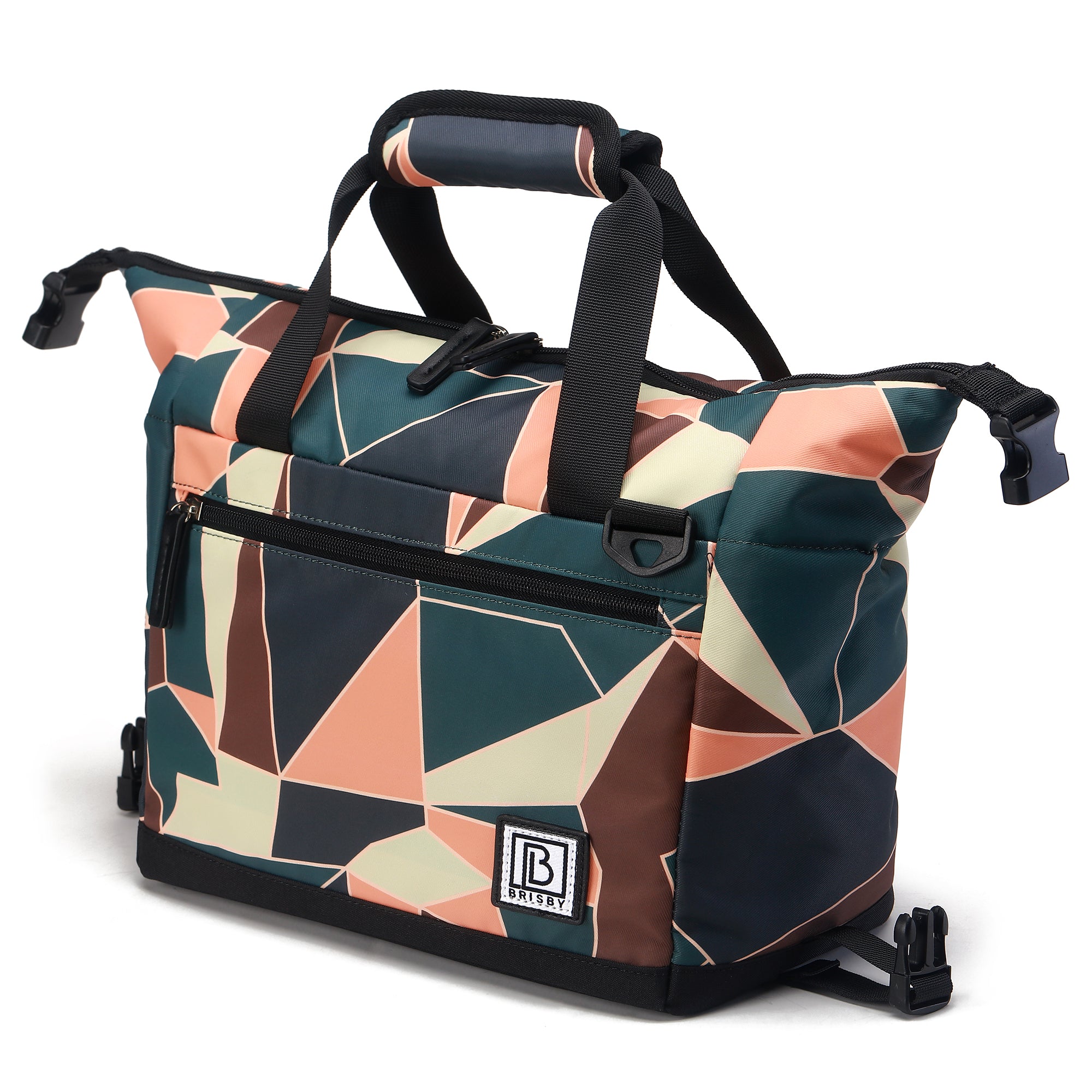 Cooler bag 12L abstract colors - Lunch bag - 4-layer insulated - extra space foldable - 2 free cooling elements - incl. shoulder strap
