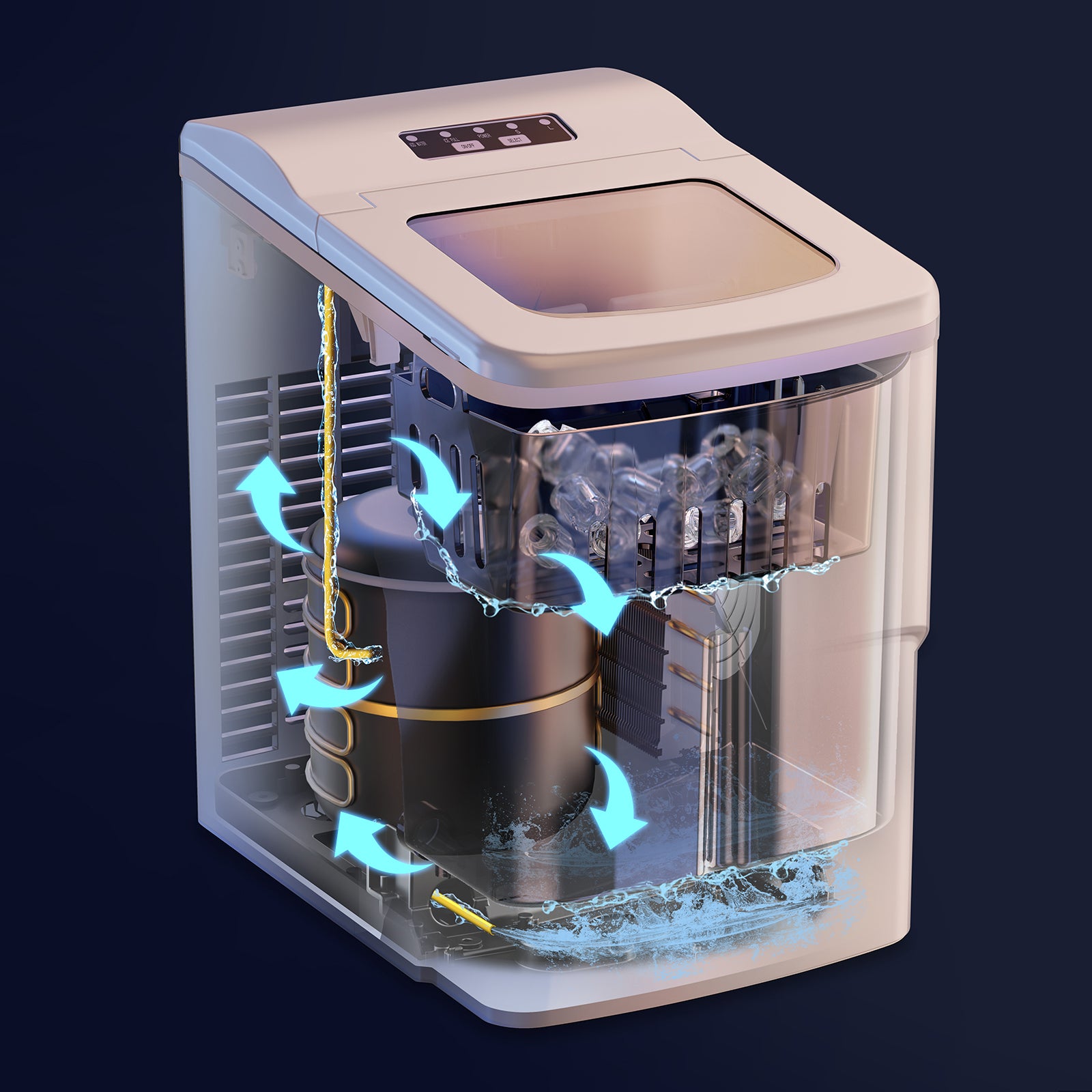 Bardi IJsblokjesmachine - 2 Liter - 12KG IJsblokjes in 24 uur - met IJsschep - Inclusief Luxe Thermosbeker en Ijsschep - Wit