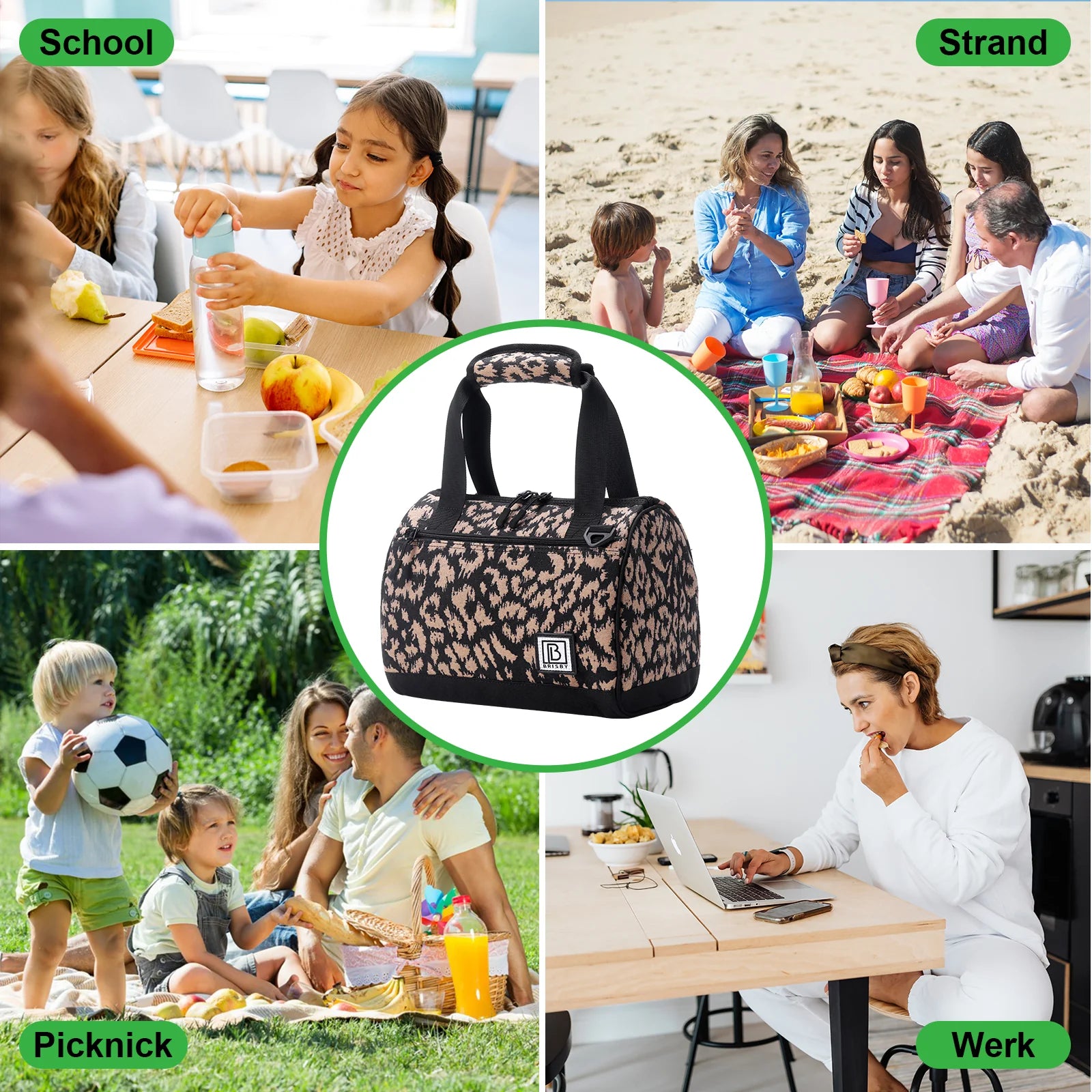 Koeltas 10L leo - Lunchtas - 4-laags geïsoleerd - 2 gratis koelelementen - incl. schouderband