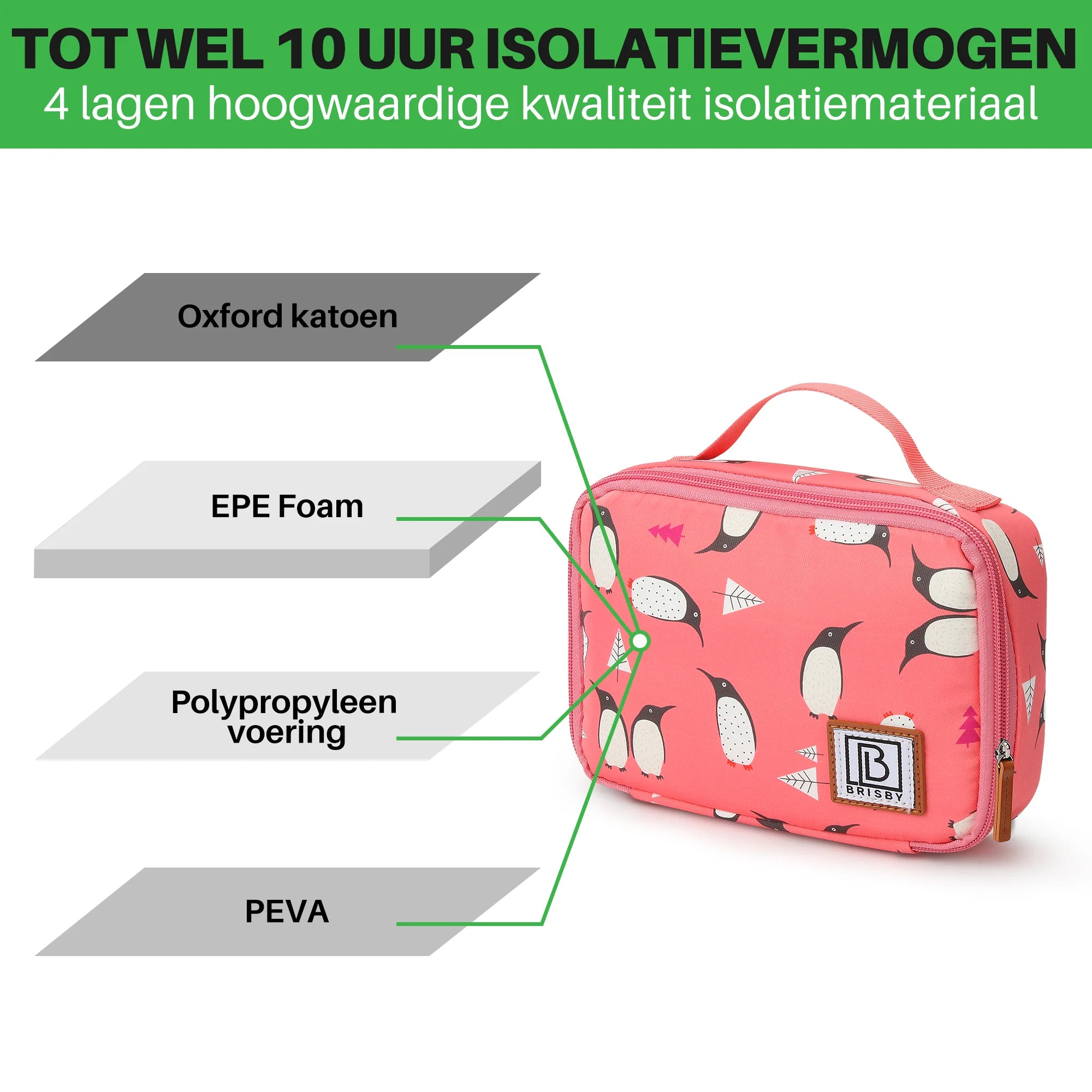 Cooler bag 1.5L penguin - 4-layer insulated - free cooling element