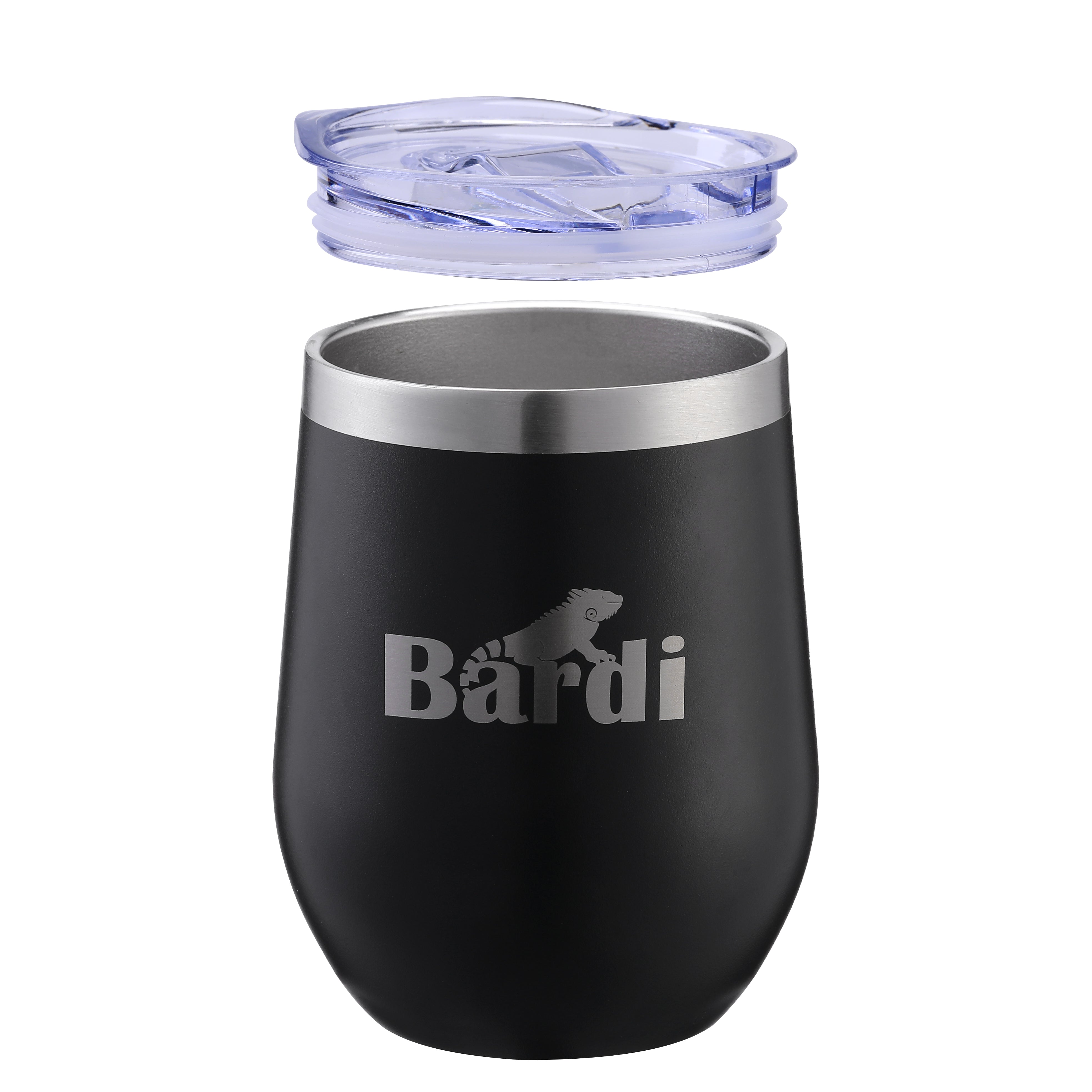 Bardi Thermosbekers 0,3L RVS zwart set - incl. deksels - dubbelwandig