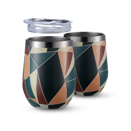 Bardi Thermosbekers 0,3L RVS abstract colours set - incl. deksels - dubbelwandig