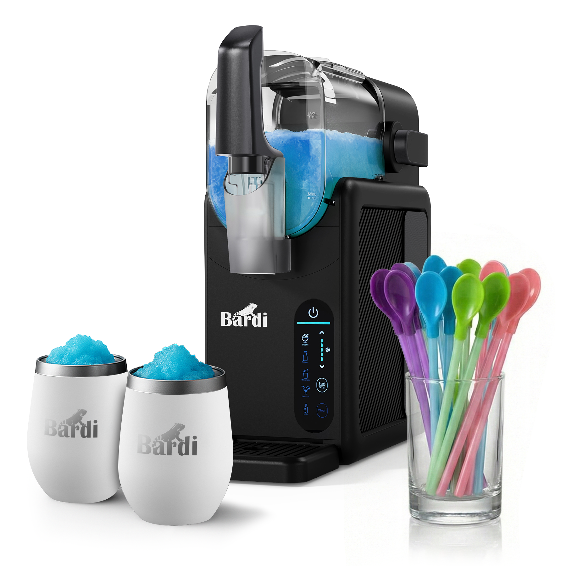Bardi Slushmachine 2,6L + 2 thermoscups wit set - 7-in-1