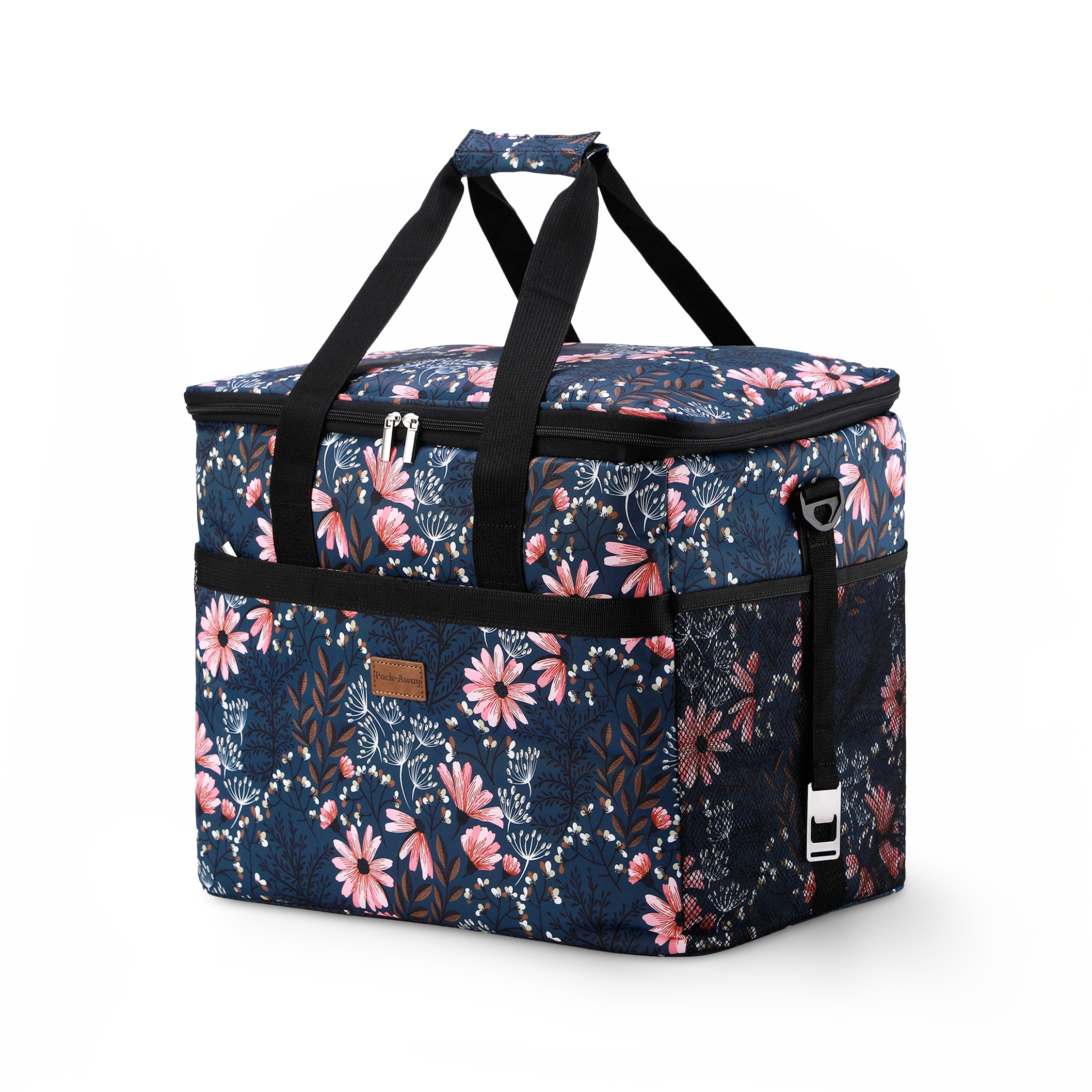 Cooler bag 40L Japanese flower - lunch bag - foldable - 4-layer insulated - incl. 6 free cooling elements and carrying strap