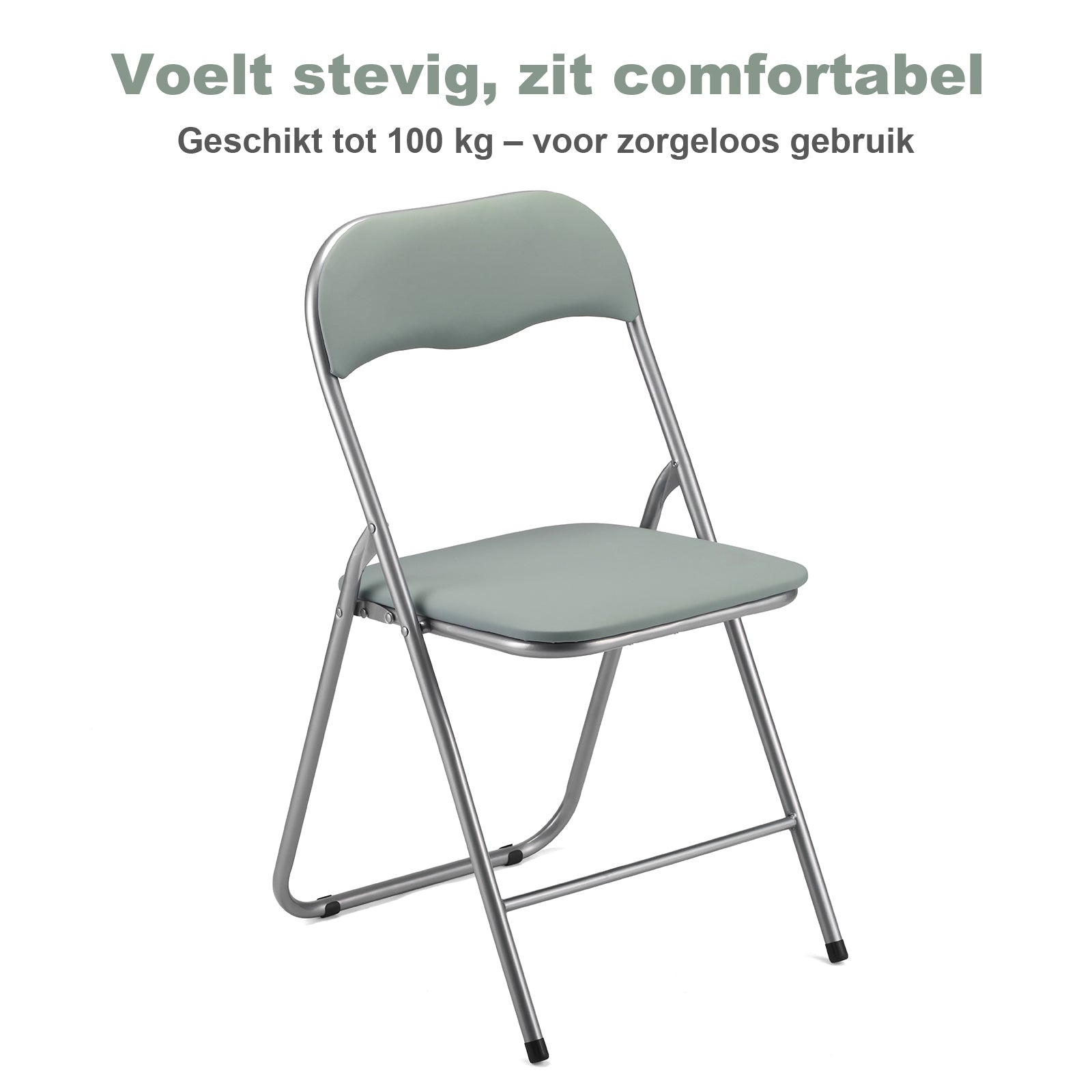 Bardi 8-delige Klapstoelen set PVC groen - 100 kg draagvermogen