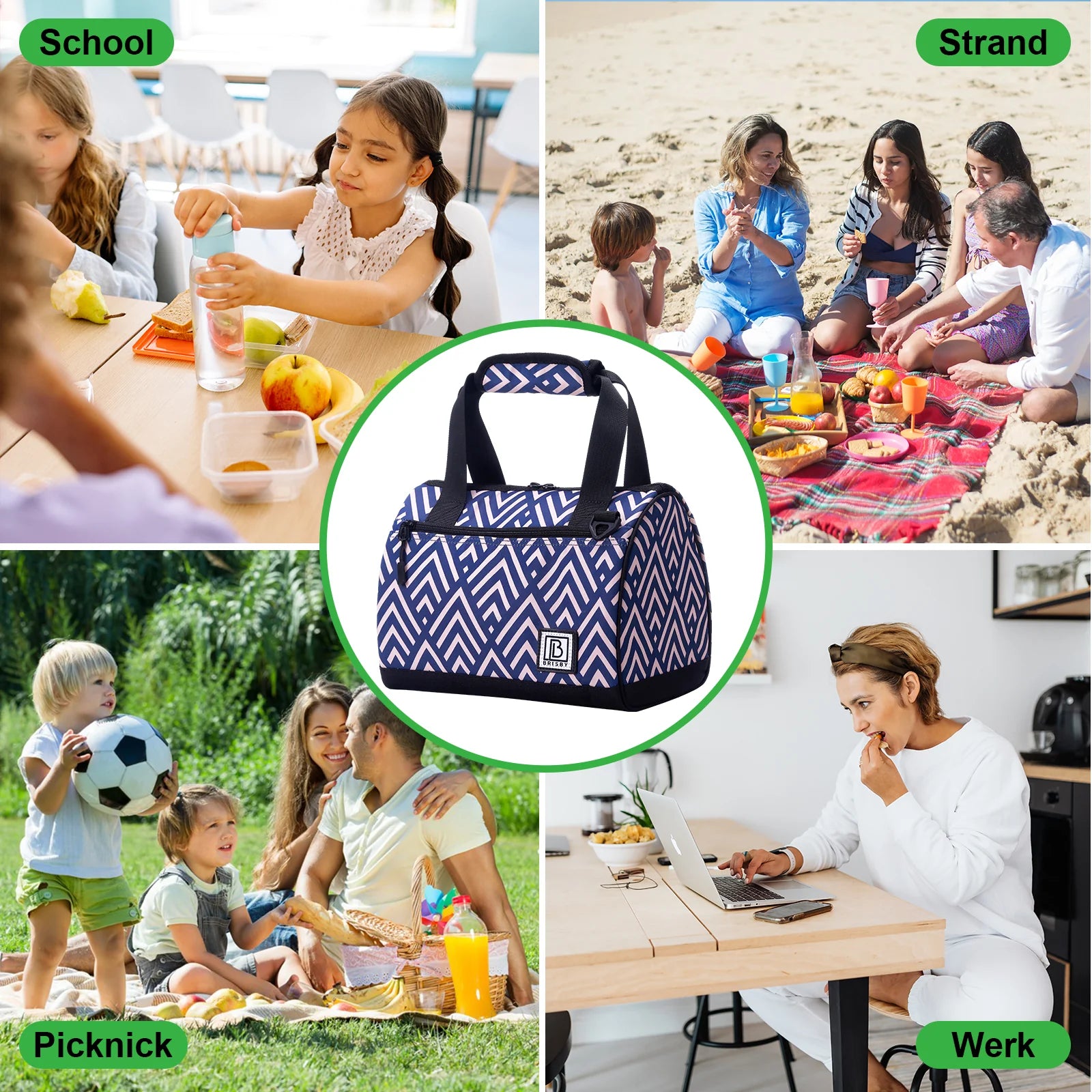 Koeltas 10L vibe - Lunchtas - 4-laags geïsoleerd - 2 gratis koelelementen - incl. schouderband