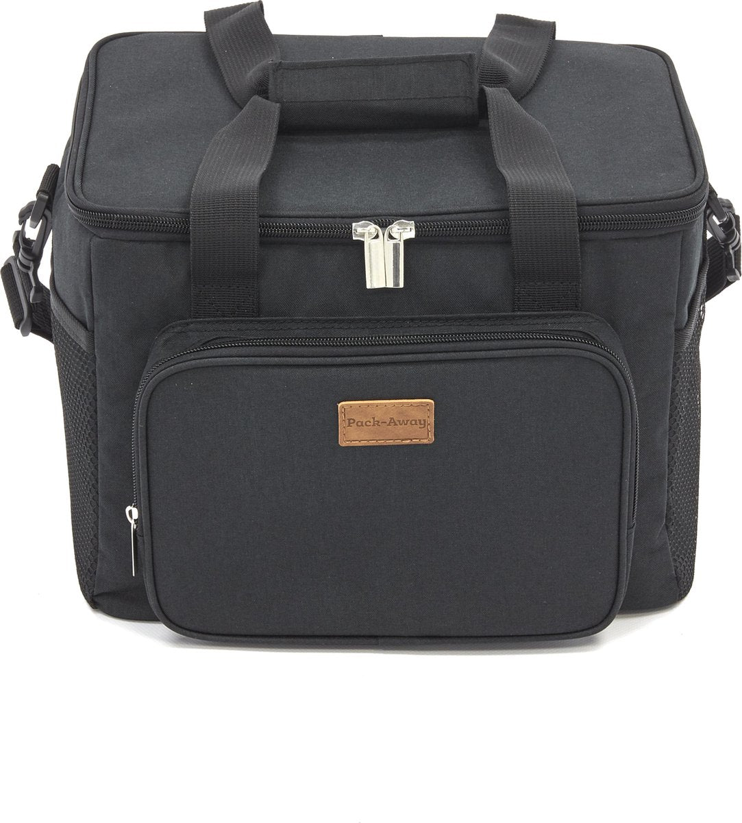 Cooler bag 15L black - lunch bag - 4-layer insulated - foldable - incl. 2 free cooling elements and carrying strap
