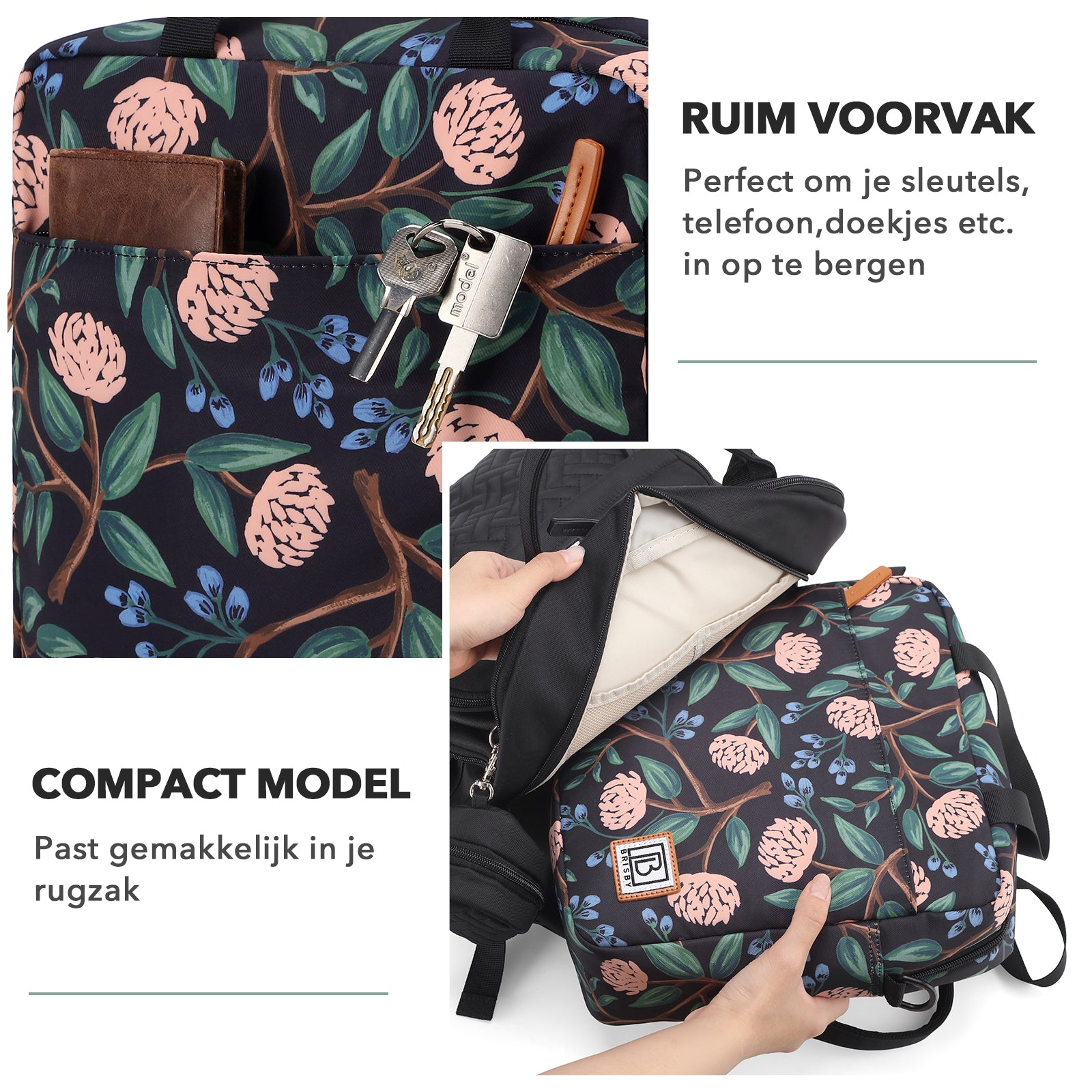 Brisby Koeltas Lunchtas 7L - Inclusief 2 Koelelementen & Schouderband - Passion Flower