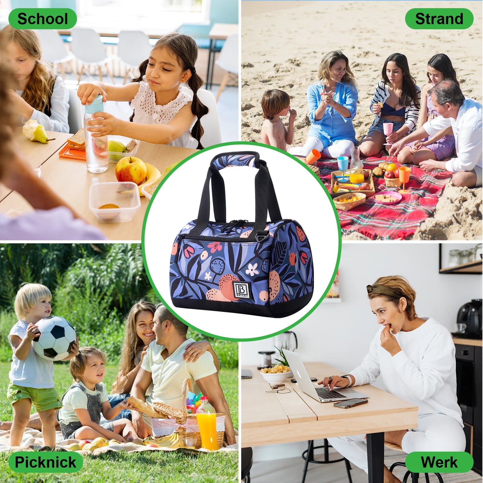 Koeltas 10L valencia - Lunchtas - 4-laags geïsoleerd - 2 gratis koelelementen - incl. schouderband