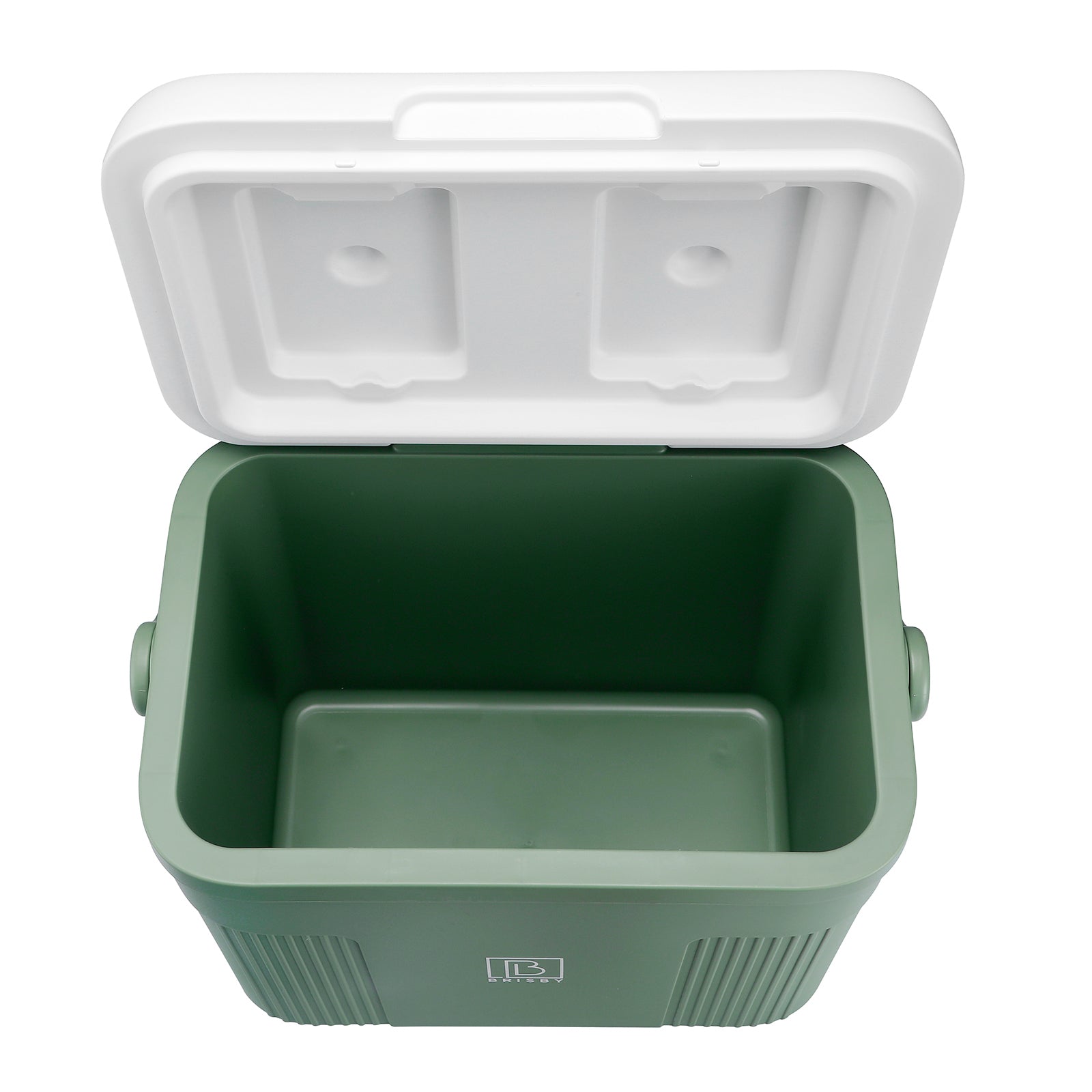 Koelbox 22L groen SET - Tot maximaal 40 uur isolatie - incl. 4 450ml koelelementen, 2 zwarte 500ml thermosflessen en 3-delige set vershoudbakjes
