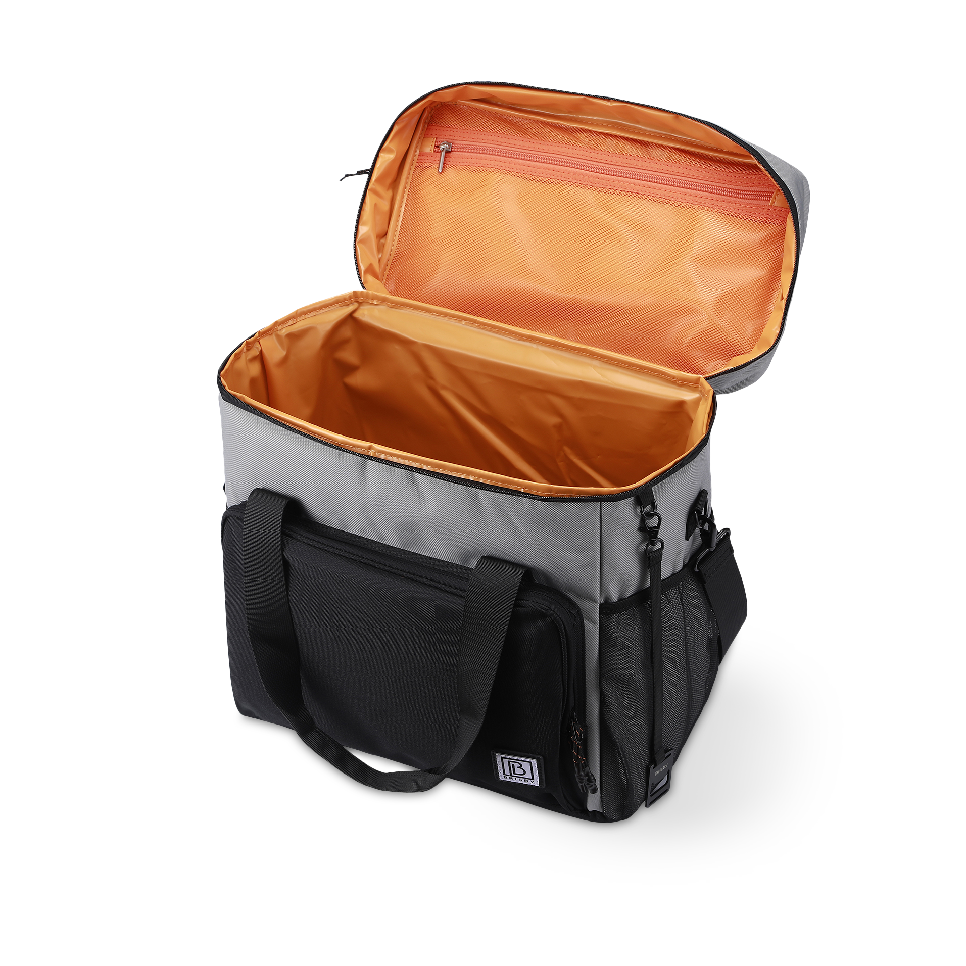 Cooler bag 30L black-grey-orange - Lunch bag - 4 layers insulated - incl. 4 cooling elements