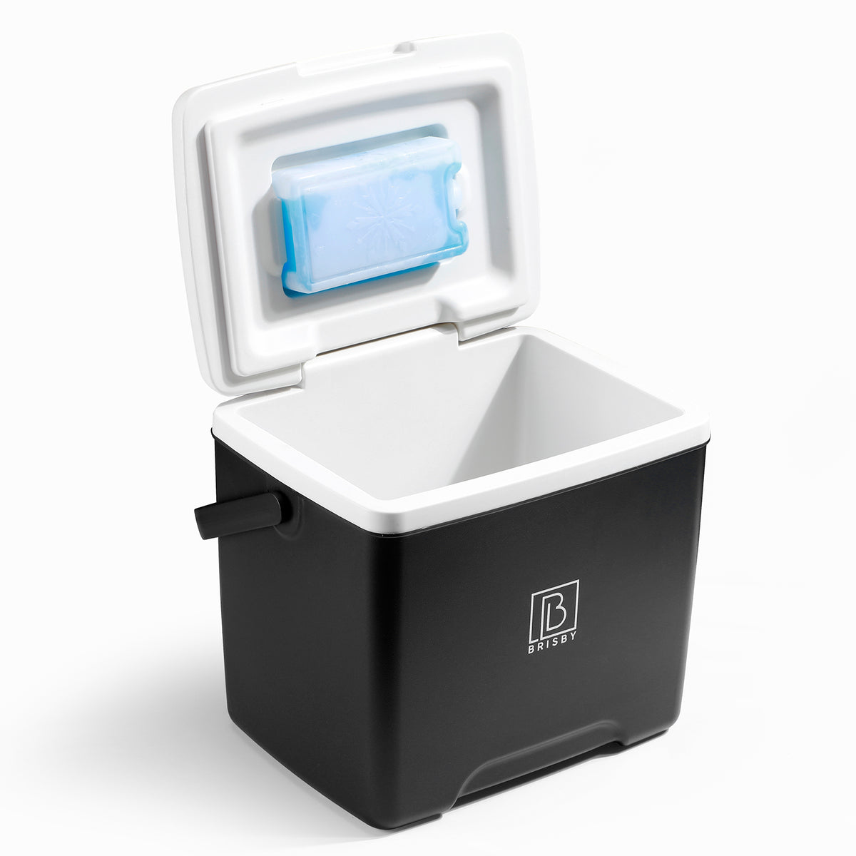 Brisby Koelbox - Frigobox - 13L- Zwart- Tot maximaal 40 uur isolatie - Incl. 2 dikke koelelementen van 450ml - Met koelelementen vergrendeld in deksel en Brisby 500ml Zwarte Dubbelwandige Thermosfles