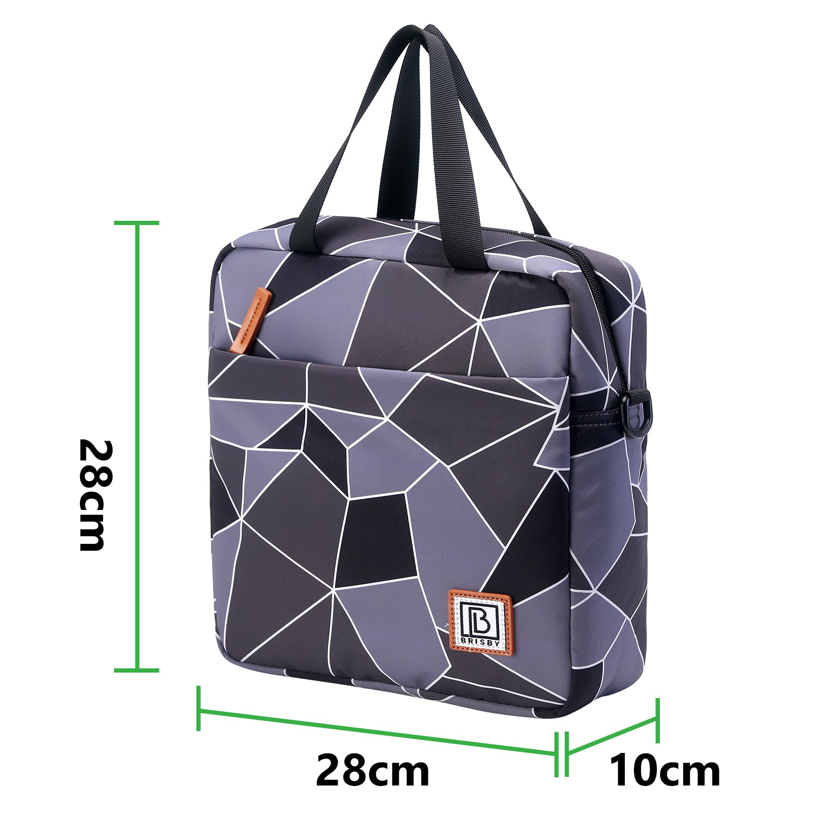 Cooler bag 7L abstract gray and black - Lunch bag - 4-layer insulated - 2 free cooling elements - incl. shoulder strap