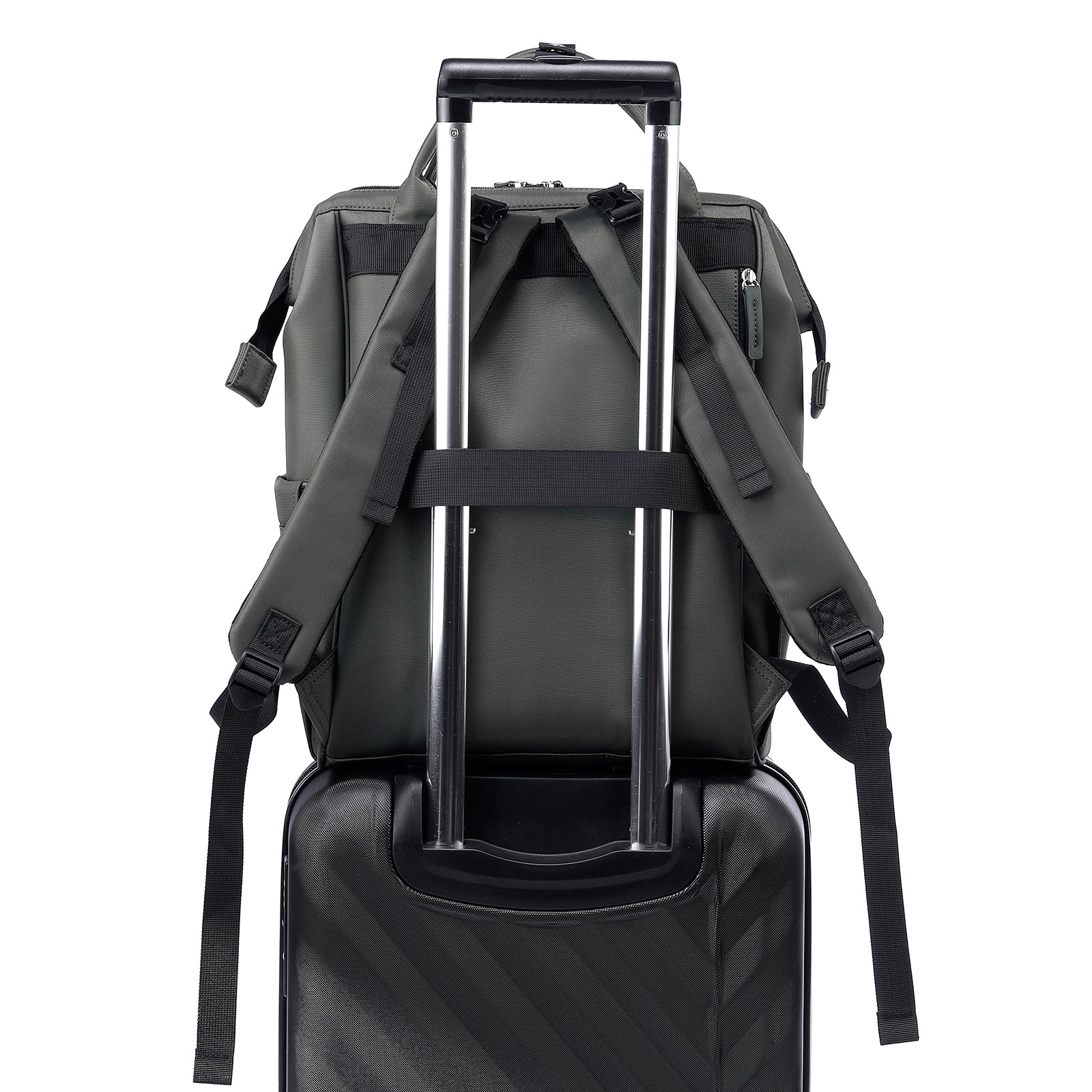 Stayopen luiertas groen - Verzorgingstas - stay-open frame - USB oplaadfunctie - incl. buggymontage en verschoonmat