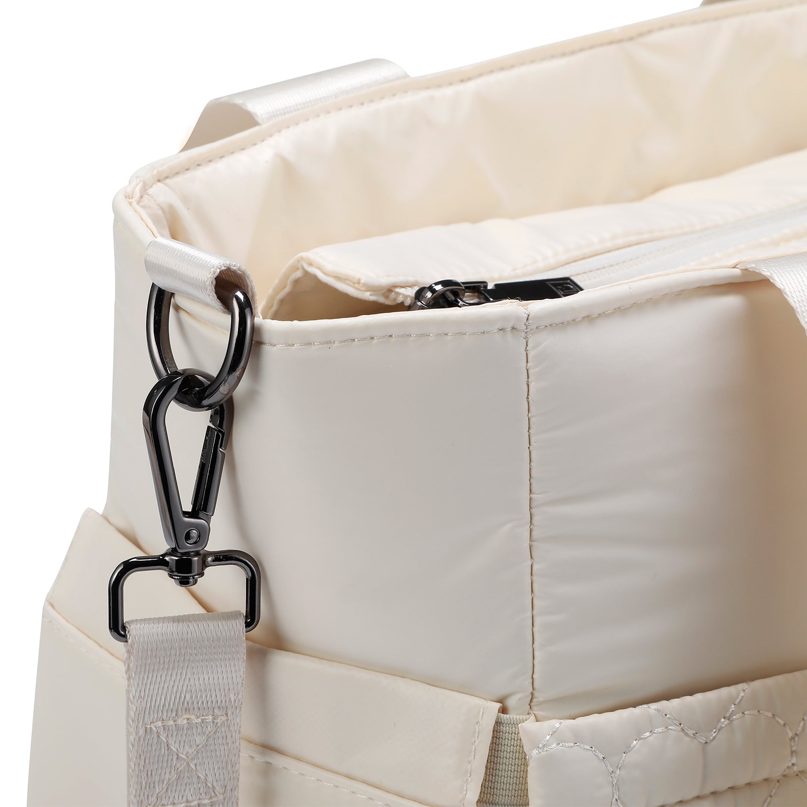 Florence diaper bag 17L cream - shoulder bag, changing bag - hard-wearing - incl. cool bag, changing mat and stroller hooks - nylon