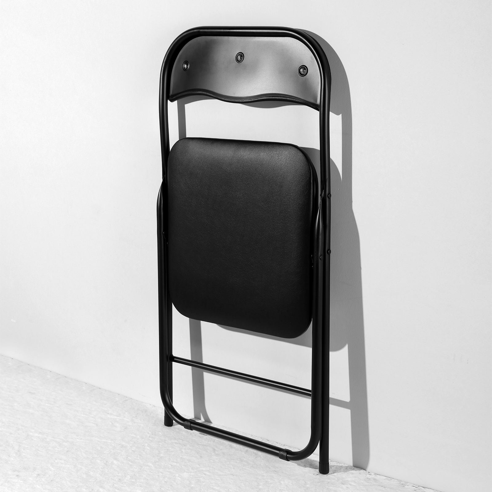 Bardi 2-delige Klapstoelen set PVC zwart - 100 kg draagvermogen