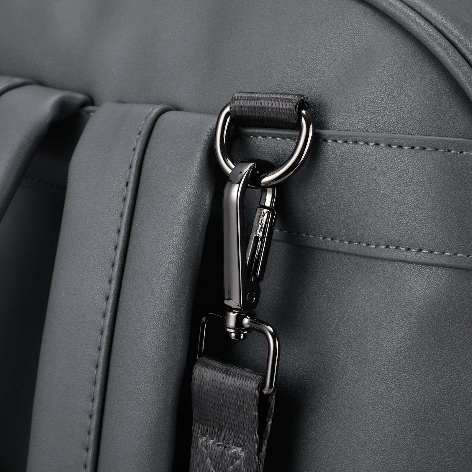 Venezia durable backpack gray - PU leather - 14 inch laptop compartment - water-repellent