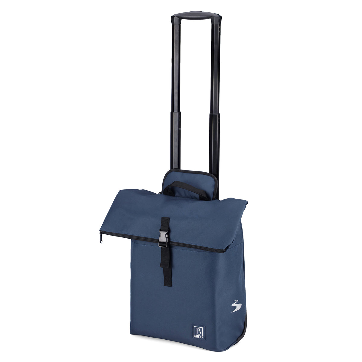Fietstrolley Tas 2-in-1 Fietstas en Trolley Zwart 18-28L Laptopvak Verstelbare Hendel Bevestigingssysteem - Blauw