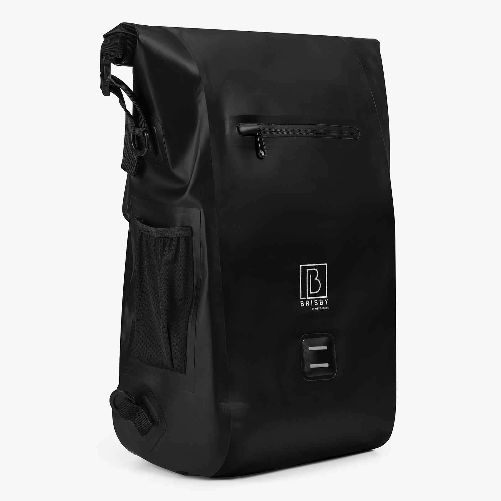 3 in 1 waterproof rolltop bicycle bag set 40-52L black - reflective - high visibility - bicycle bag - backpack - shoulder bag