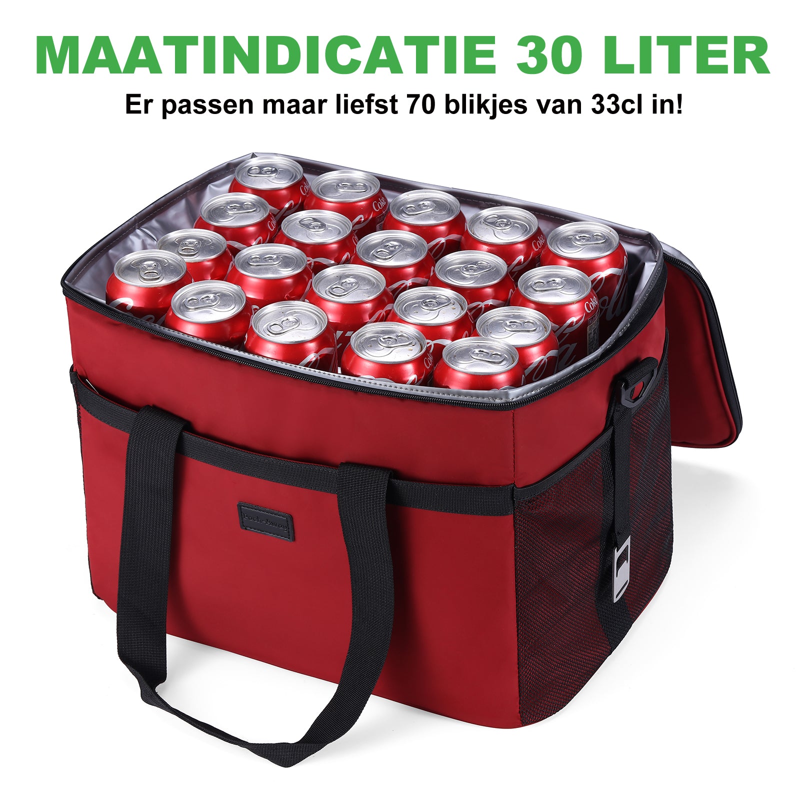 Packaway Koeltas 30L rood - incl. 4 koelelementen, draagband