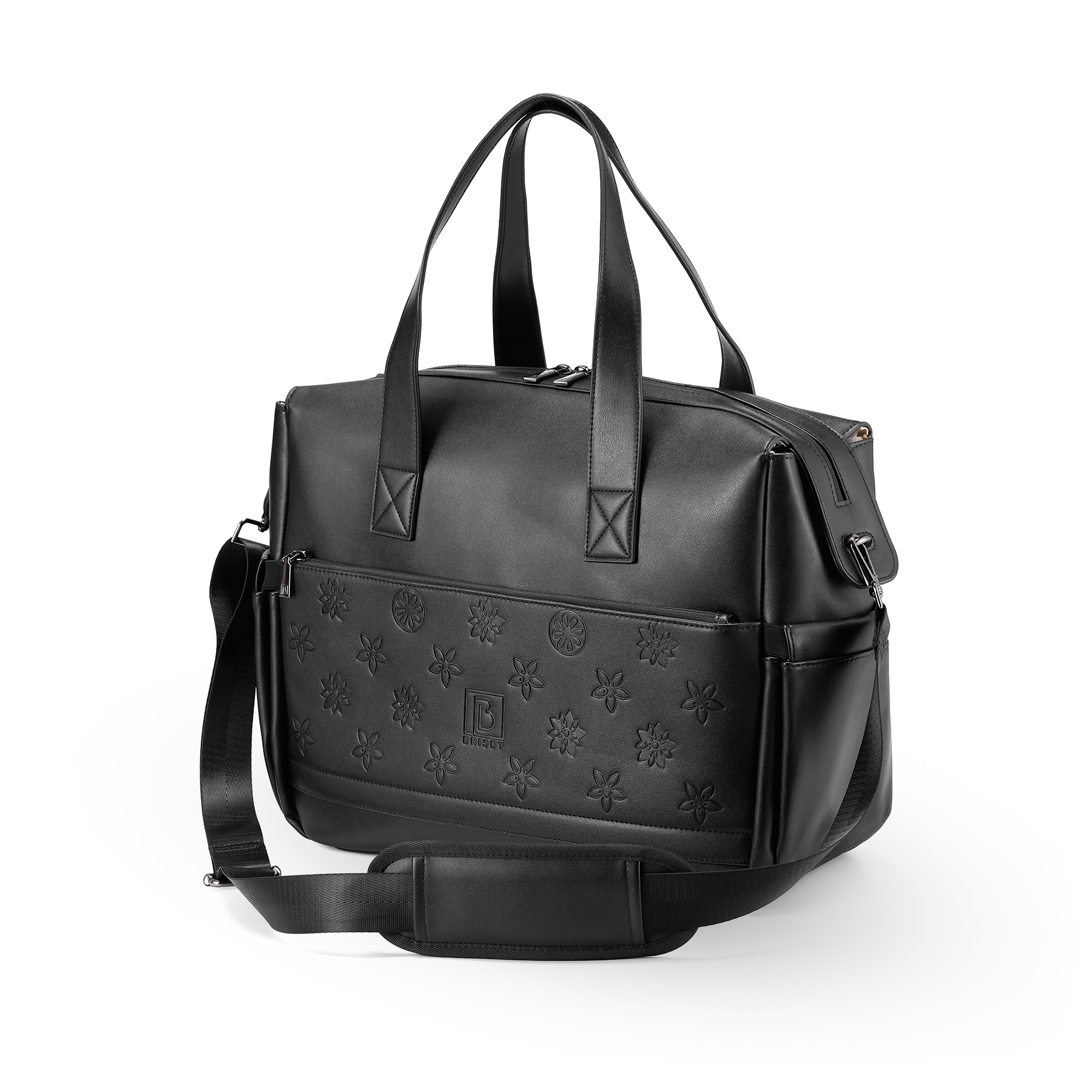 Venezia weekend bag black - shoulder bag - travel bag - hand luggage - wear-resistant - incl. hanging hooks - PU leather