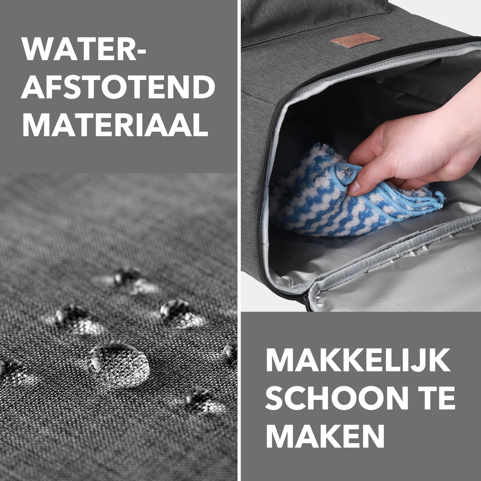 Koeltas rugzak 25L grijs - Waterafstotend - anti diefstal vak - 4 laags geïsoleerd - Incl. 2 gratis koelelementen en gratis flessenopener