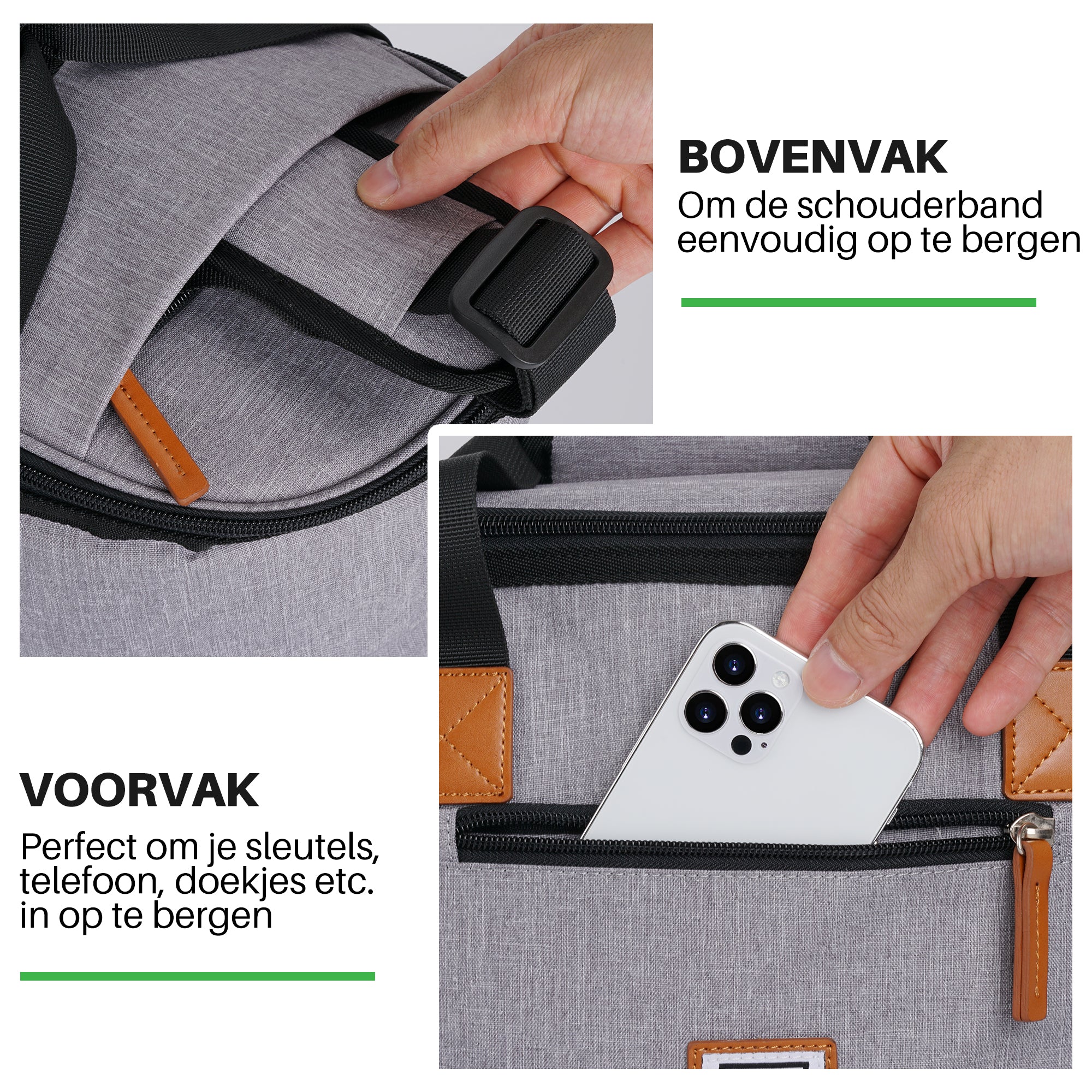 Brisby Koeltas 21L grijs set - incl. mealbox, 2 koelelementen, schouderband