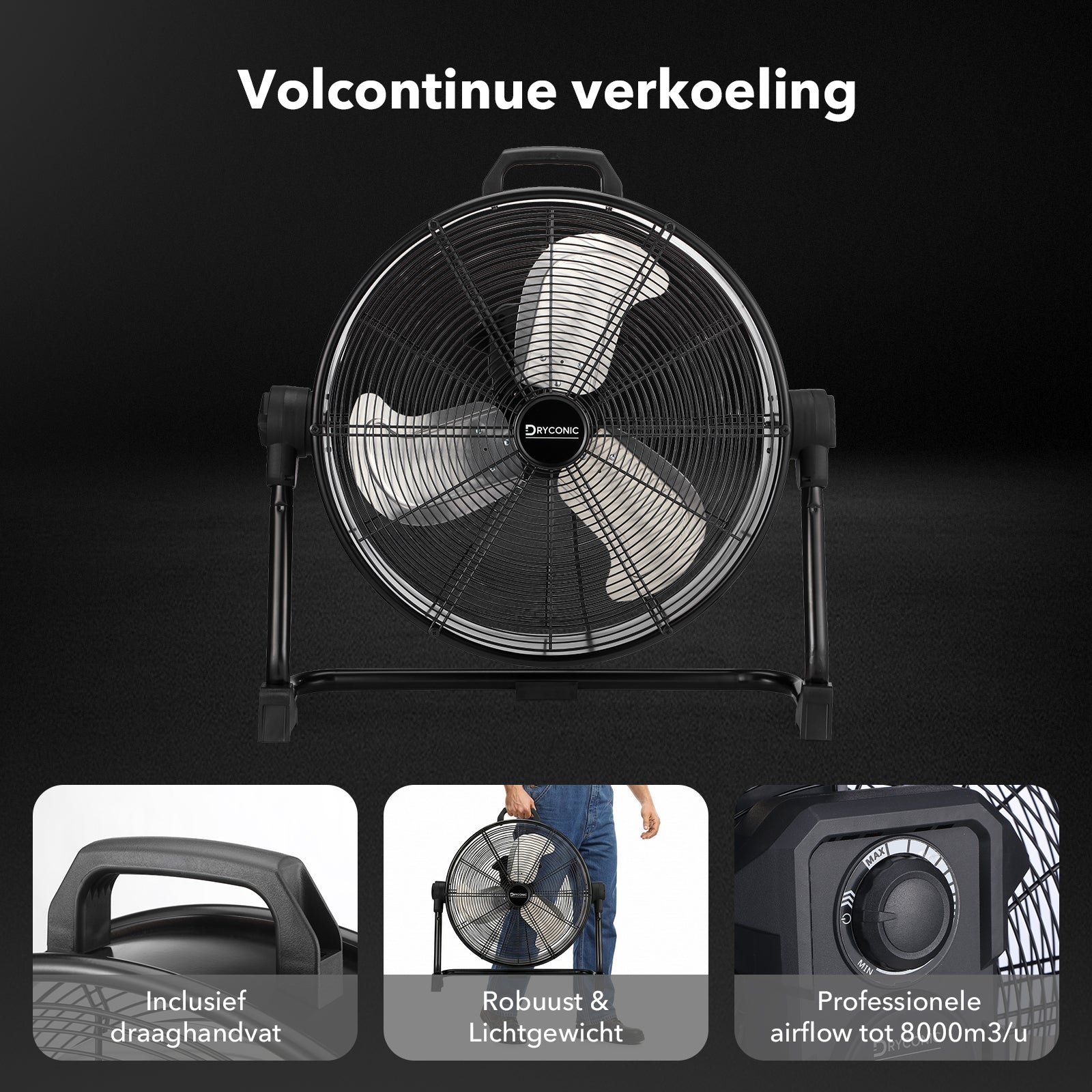 Dryconic Vario industriële ventilator 510mm - variabele snelheid tot 8000 m3/uur