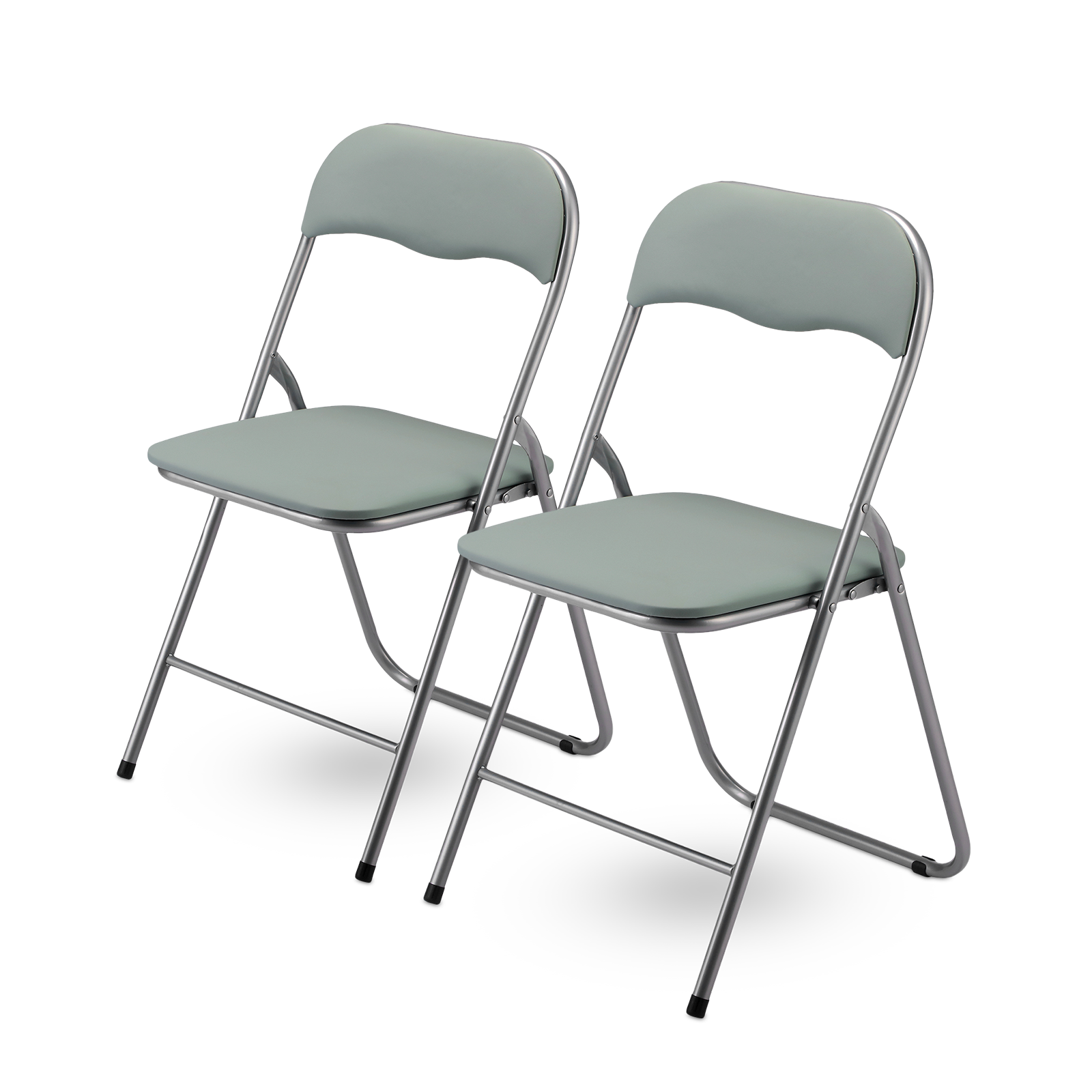 Bardi set van 2 klapstoelen blauw met PVC zitting en rugleuning - stalen frame - draagvermogen 100 kg