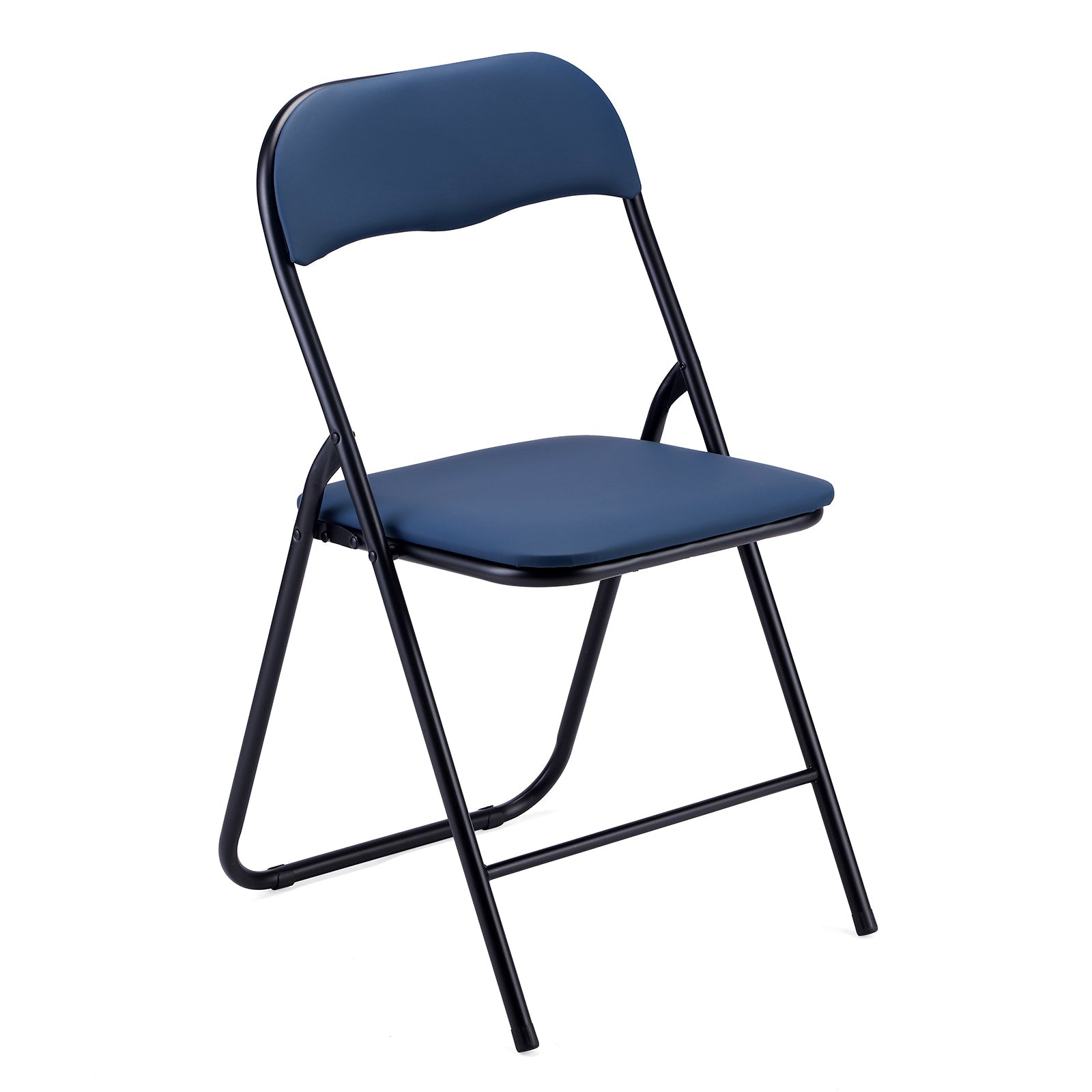 Bardi set van 2 klapstoelen blauw met PVC zitting en rugleuning - stalen frame - draagvermogen 100 kg