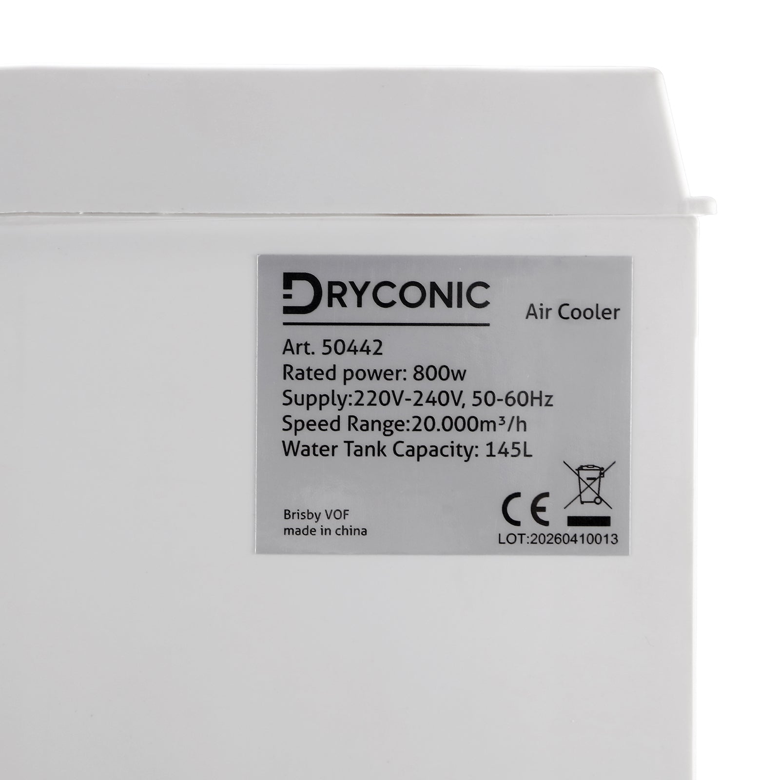 Dryconic 50442 industriële luchtkoeler 20.000 m3 per uur - 145 liter watertank - met afstandsbediening en koelelementen