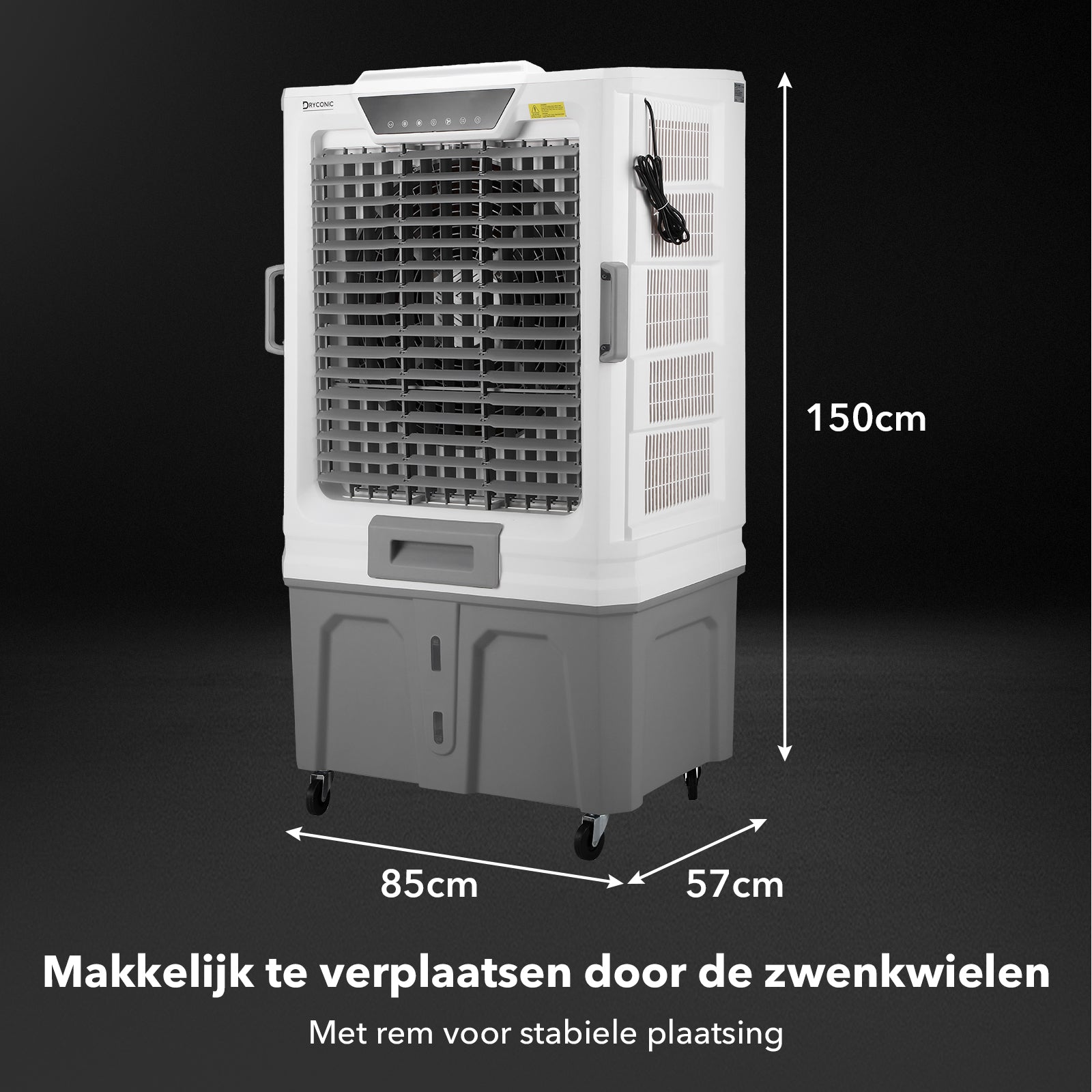 Dryconic 50442 industriële luchtkoeler 20.000 m3 per uur - 145 liter watertank - met afstandsbediening en koelelementen