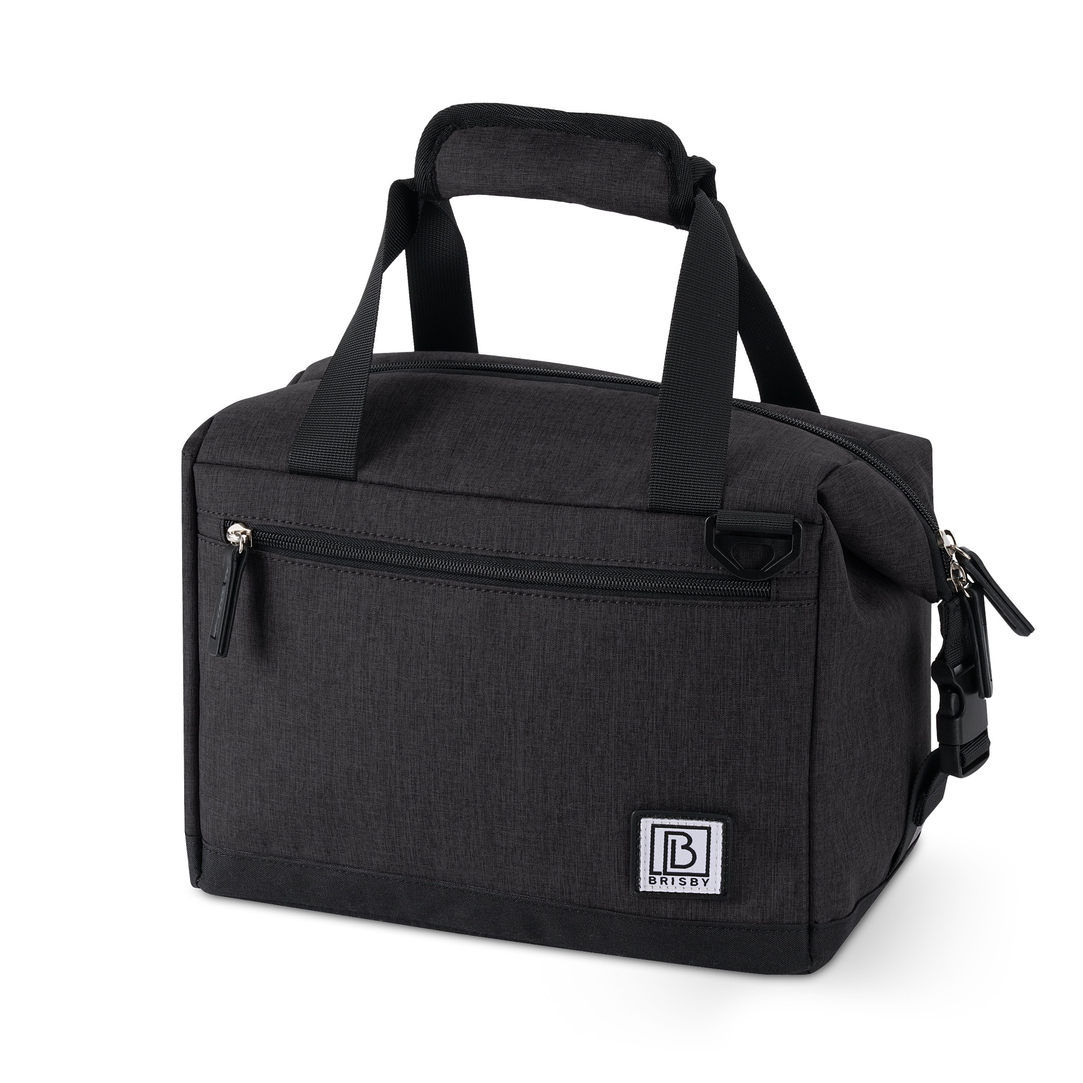 Cooler bag 12L black - Lunch bag - 4-layer insulated - extra space foldable - 2 free cooling elements - incl. shoulder strap