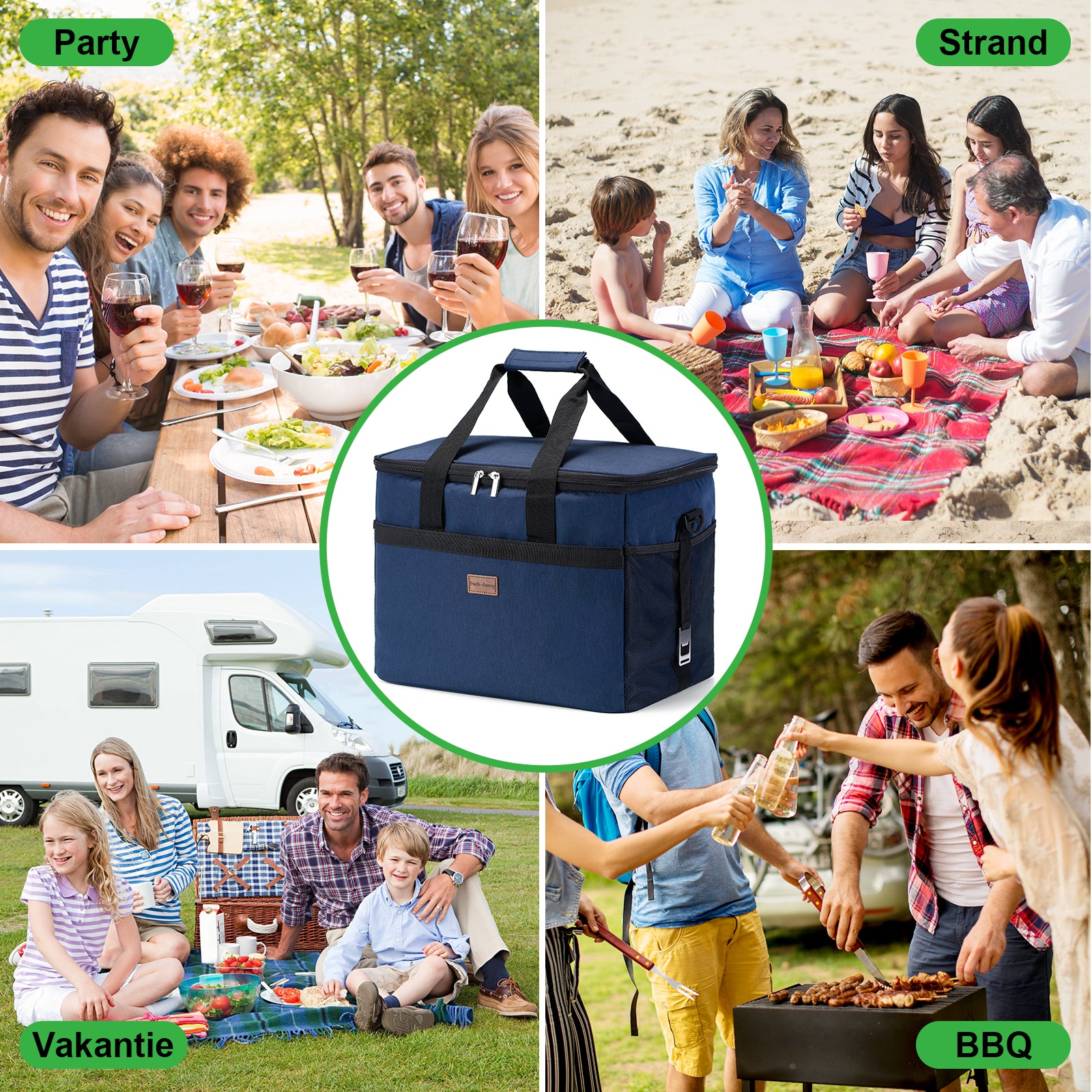 Packaway Koeltas 30L blauw - incl. 4 koelelementen, draagband