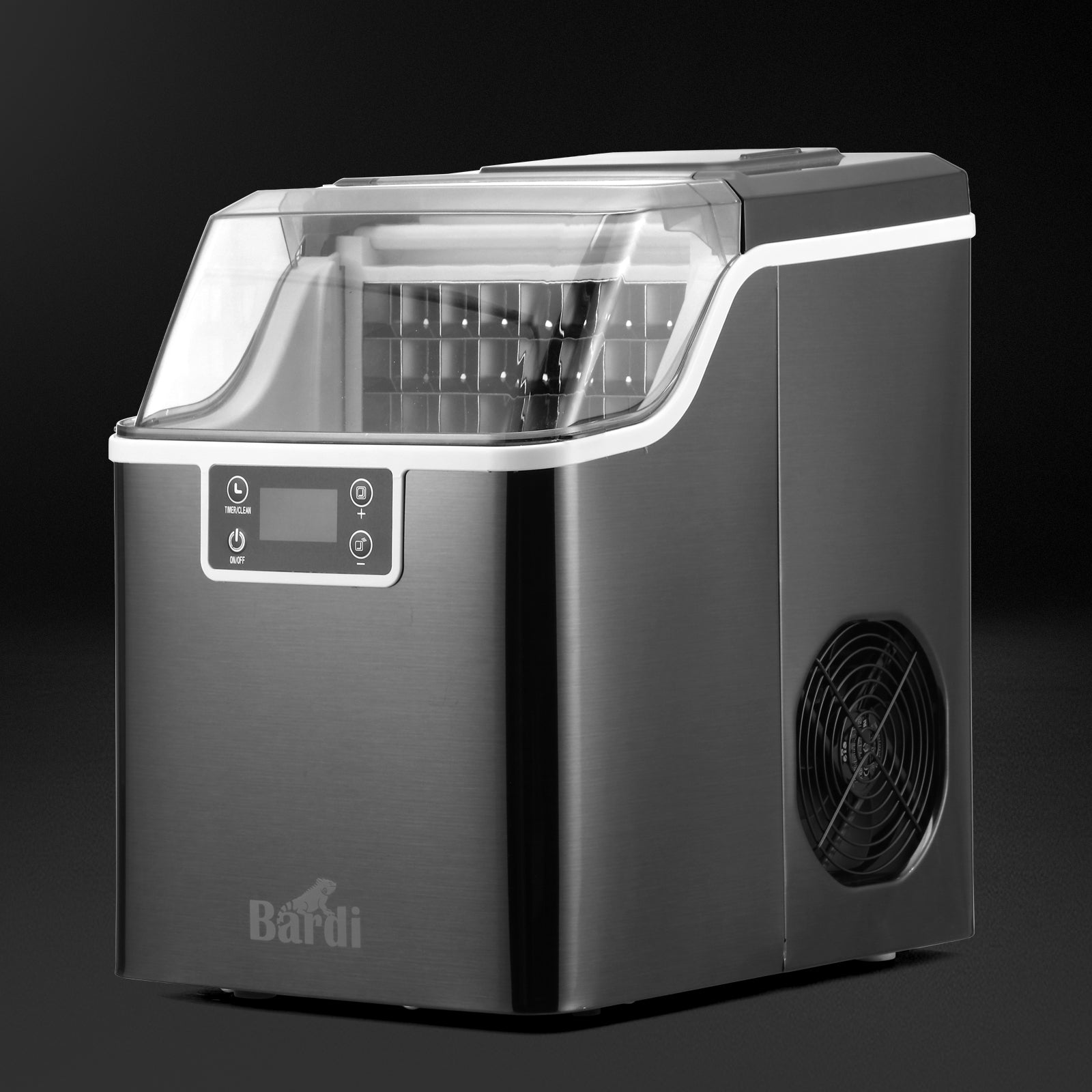 Bardi IJsblokjesmachine 3,2L ijsblokken zwart - 20 kg ijs per 24 uur - incl. thermosbeker