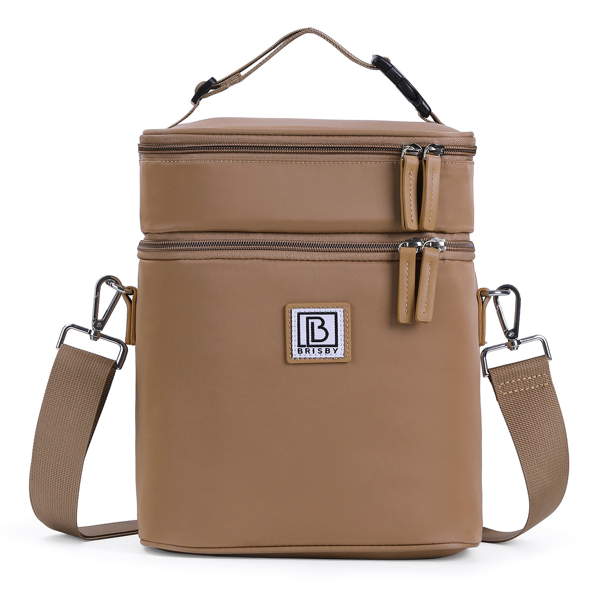 Brisby Kolftas 12 Liter – Koeltas voor Moedermelk & Borstkolf – Kinderwagen Bevestiging – 2 Geïsoleerde Vakken – Inclusief 2 Koelelementen - True Terracotta