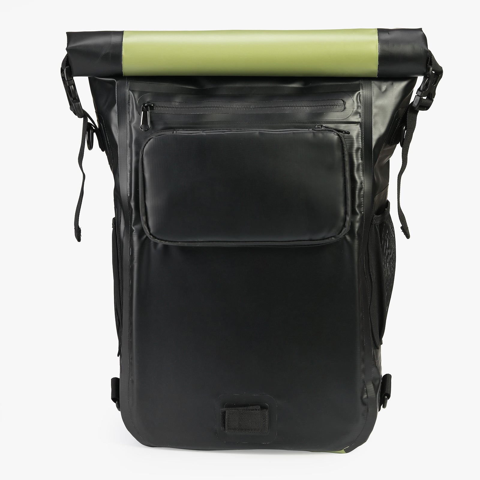 3 in 1 waterproof rolltop bicycle bag set 40-52L green - reflective - high visibility - bicycle bag - backpack - shoulder bag