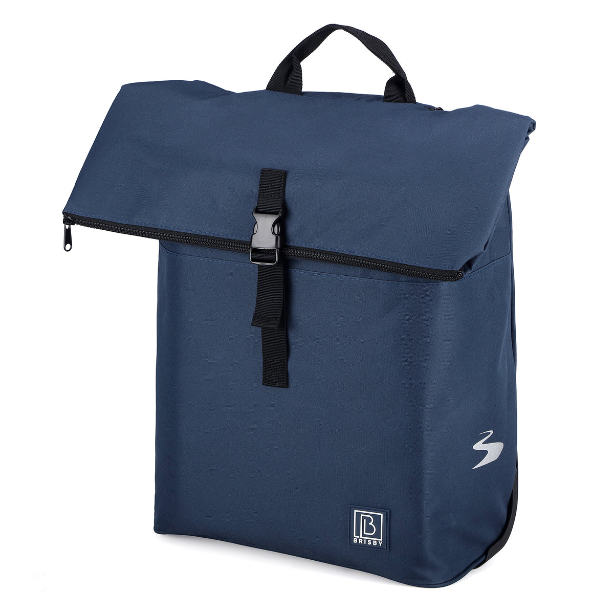 Fietstrolley Tas 2-in-1 Fietstas en Trolley Zwart 18-28L Laptopvak Verstelbare Hendel Bevestigingssysteem - Blauw