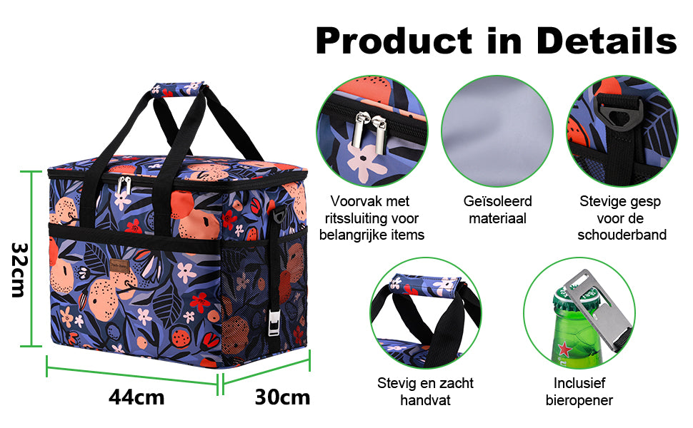 Packaway Koeltas 40L valencia - incl. 6 koelelementen, draagband
