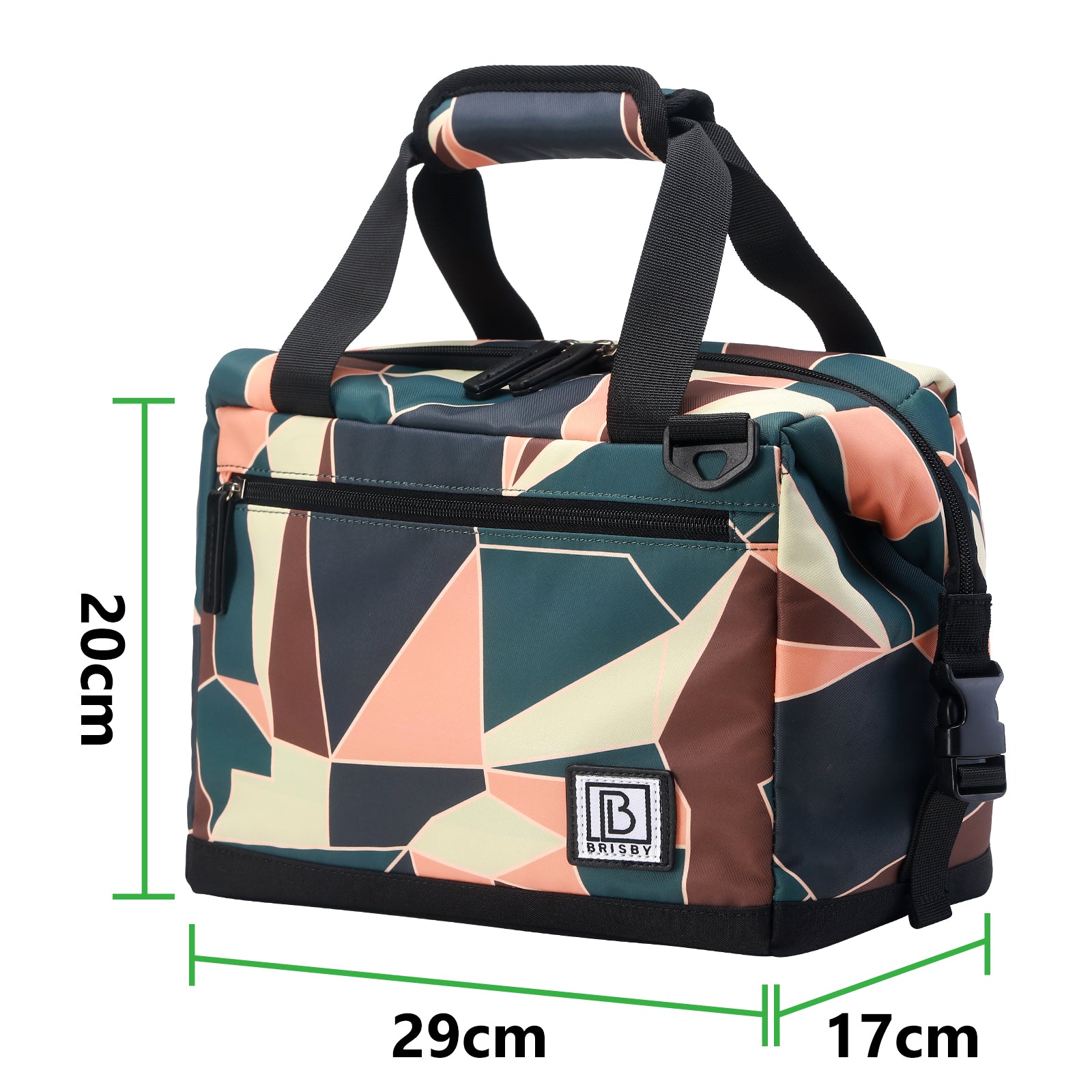 Cooler bag 12L abstract colors - Lunch bag - 4-layer insulated - extra space foldable - 2 free cooling elements - incl. shoulder strap