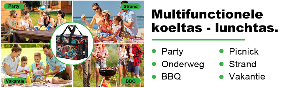 Packaway Koeltas 30L jungle - incl. 4 koelelementen, draagband