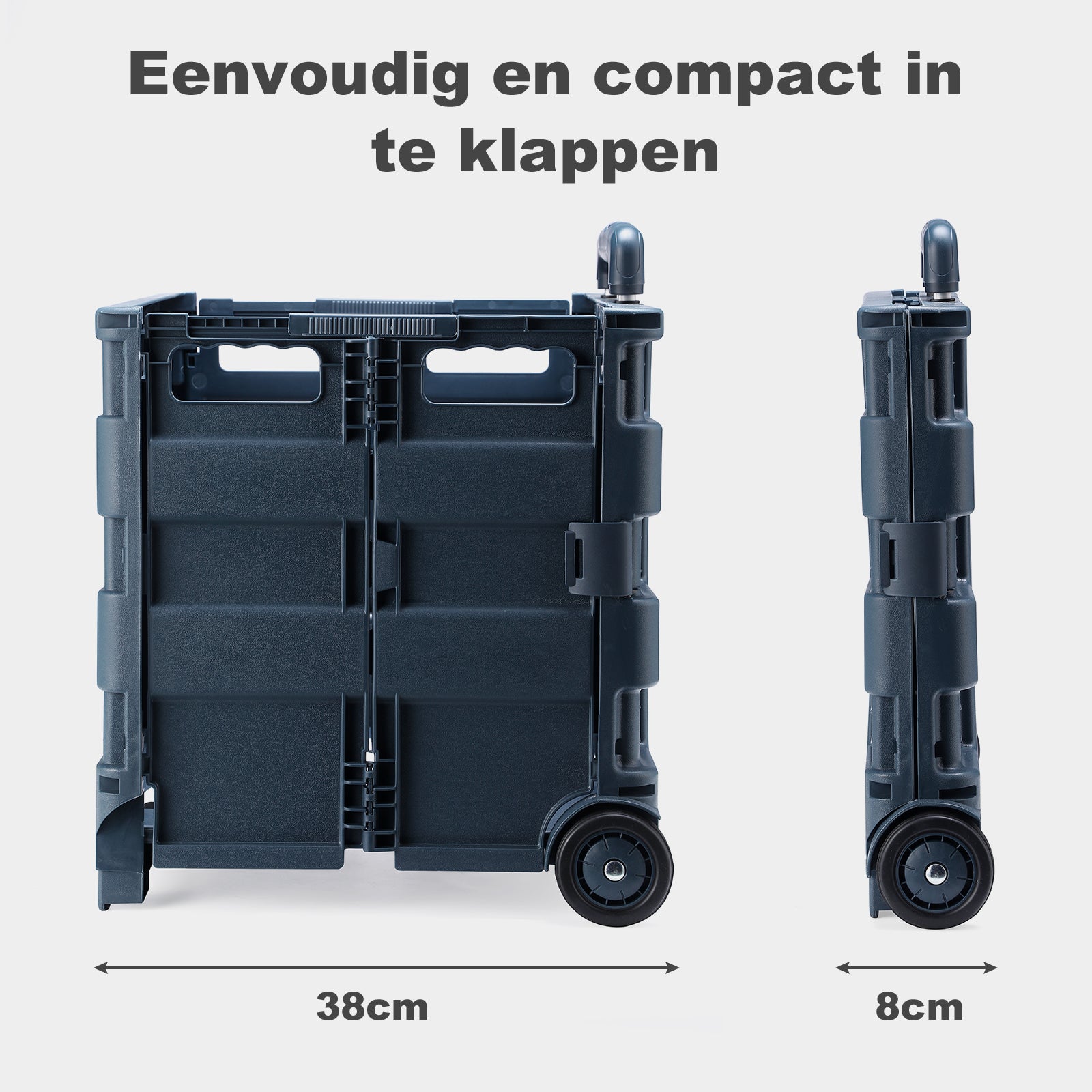 Packaway XL Foldable Shopping Trolley with wheels - Shopping crate - Storage box - Shopping trolley - Folding crate - 50 Liters - Blue