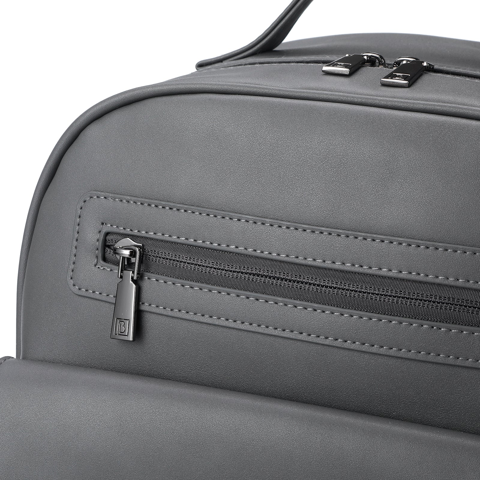 Venezia durable backpack gray - PU leather - 14 inch laptop compartment - water-repellent