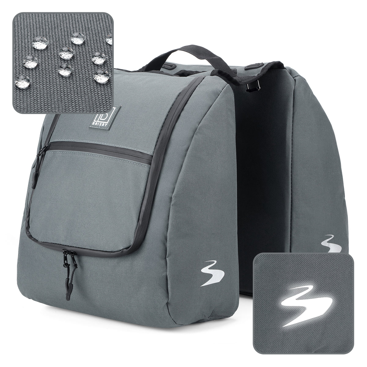 Brisby Dubbele Fietstas 28 Liter – Koeltas en Lunchtas – 4-laags Geïsoleerd – Voor Gewone en Elektrische Fiets – Waterafstotend met Waterdichte Ritsen – Urban Blue