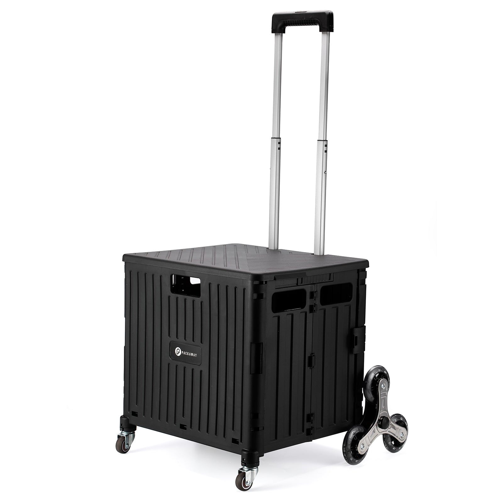 Packaway Boodschappentrolley 50L XL zwart - incl. trapwielen, deksel - 35 kg draagvermogen