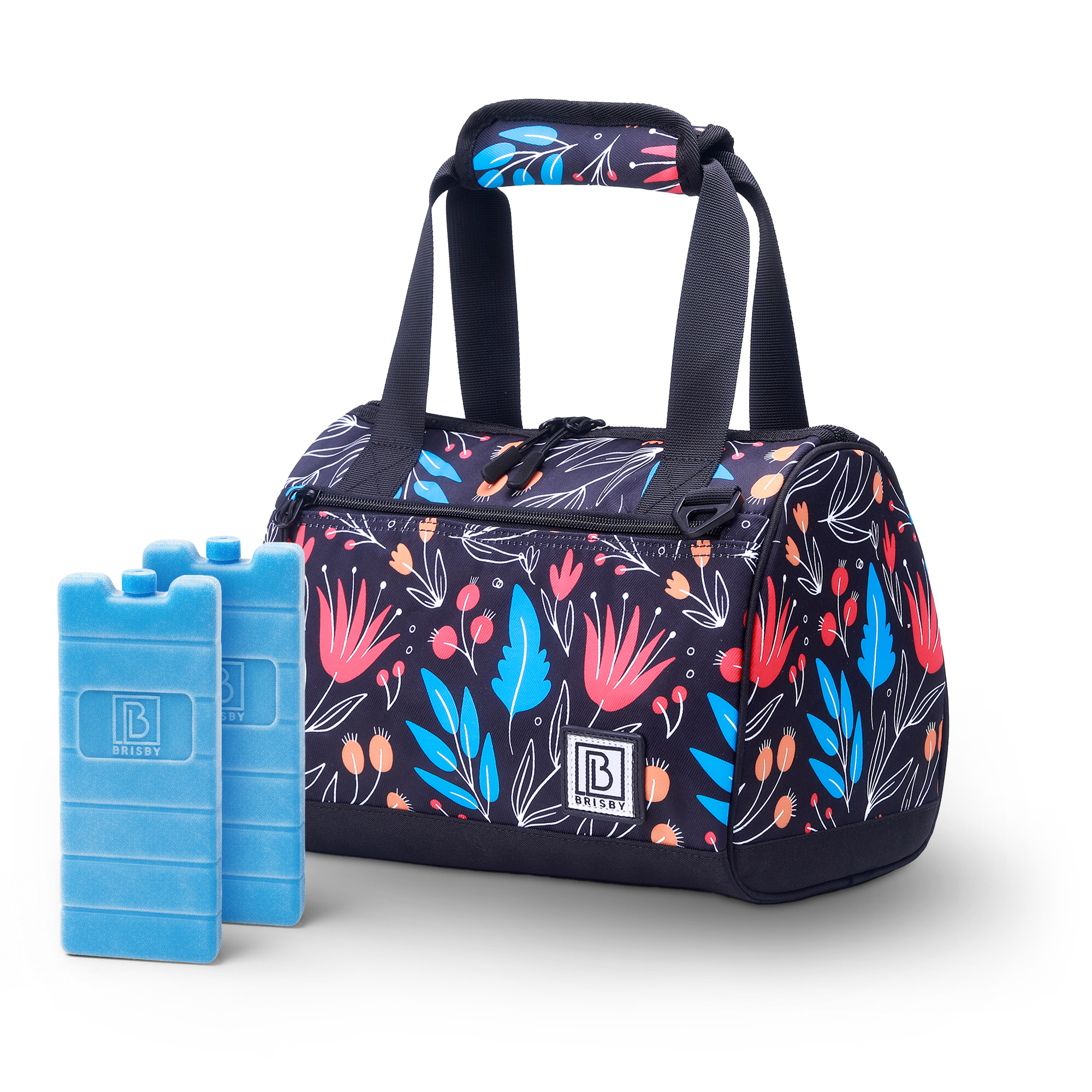 Koeltas 10L night flower - Lunchtas - 4-laags geïsoleerd - 2 gratis koelelementen - incl. schouderband